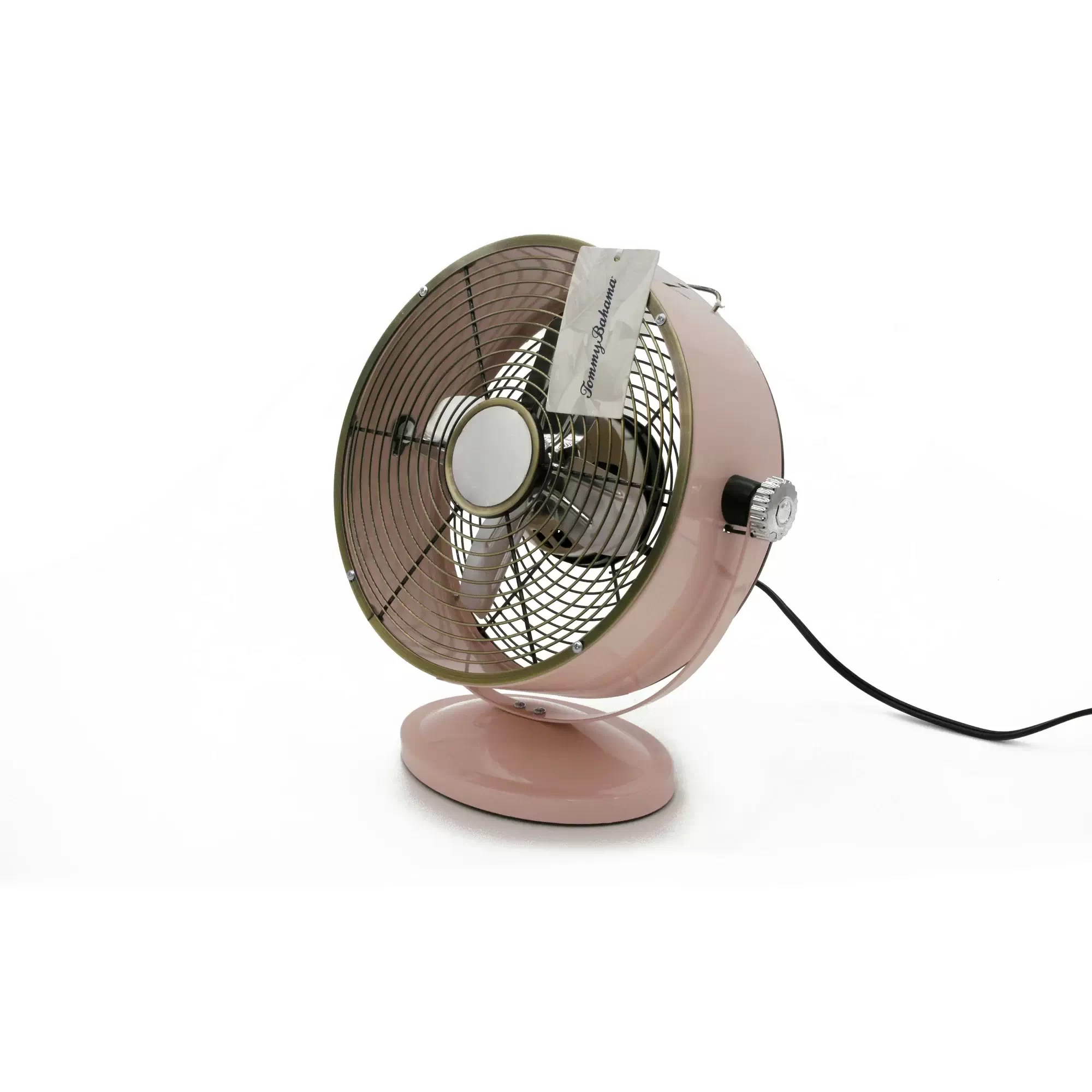Tommy Bahama FN1086 Pink Retro Vintage 13" x 12" 2-Speed Pedestal Desk Fan