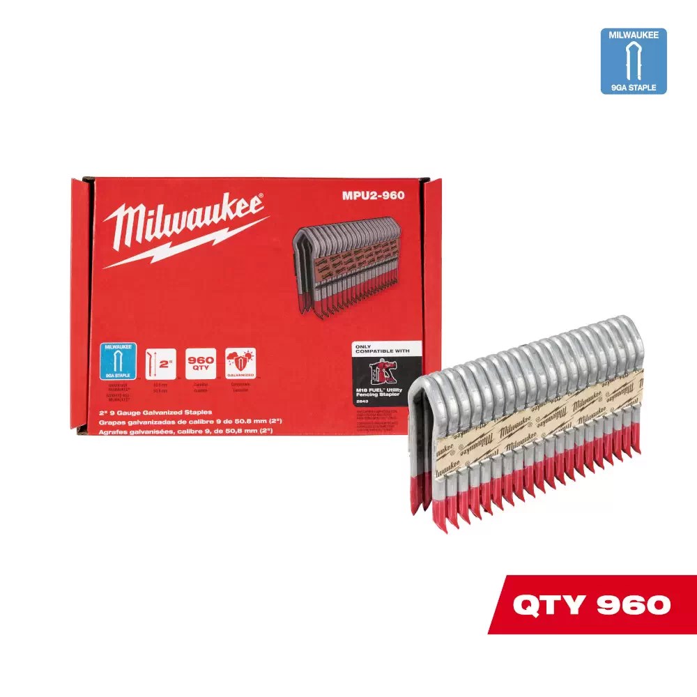Milwaukee MPU2-960 2 Inch 9 Gauge Galvanized Staples
