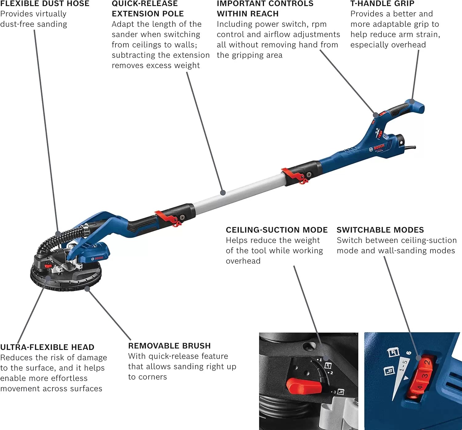BOSCH GTR55-85 9" Corded Drywall Sander Kit