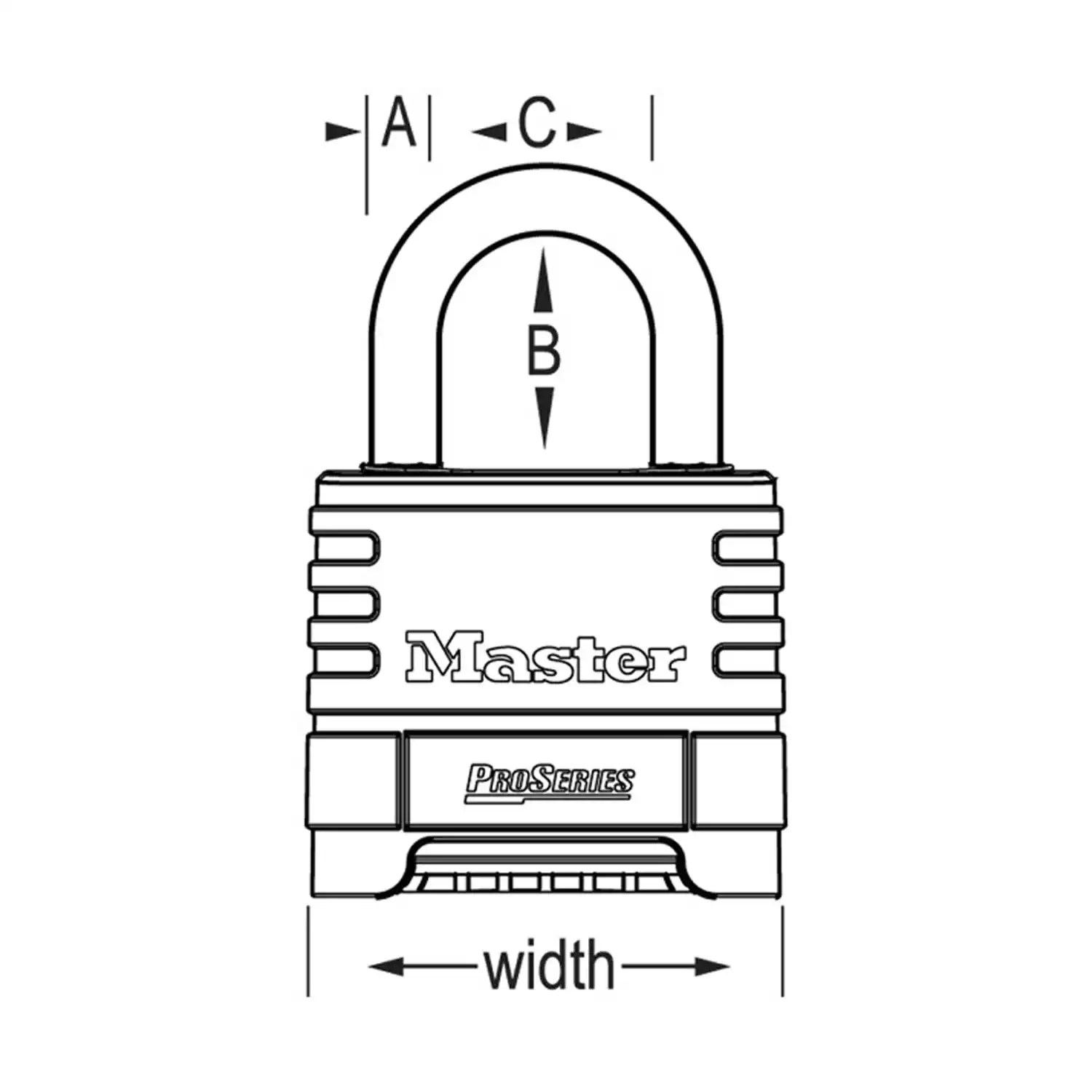 Master Lock 1175DLH 2-1/4in (57mm) Wide ProSeries Brass Resettable Combination Padlock with 2-1/16in (53mm) Shackle