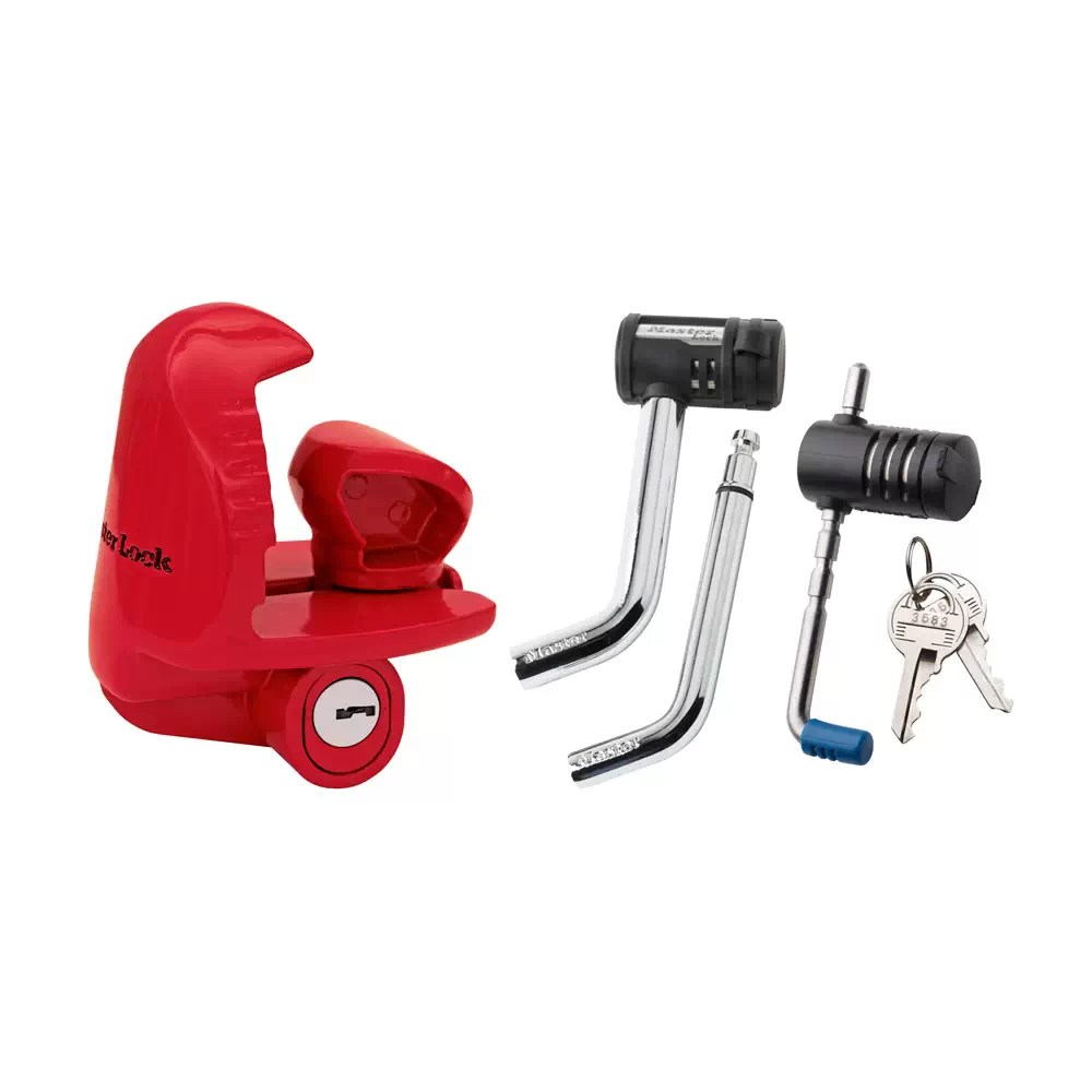 Master Lock 3895DAT Trailer Coupler Lock, Receiver Lock and Trailer Coupler Latch Lock, Combo Pack