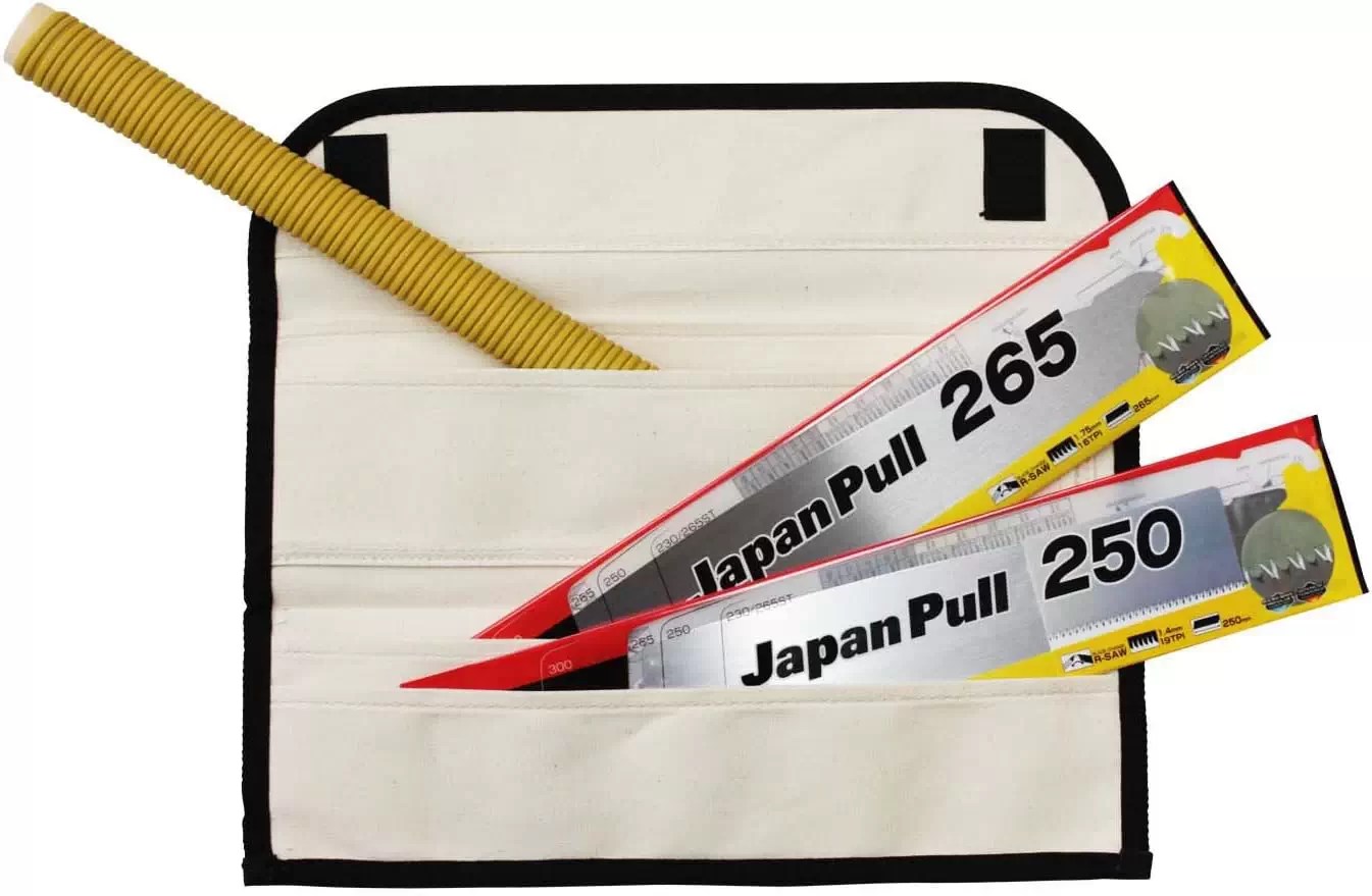 Tajima JPR-SET Japan Pull Long Handle Japanese Precision Pull Saw Set, 16 TPI & 19TPI Blades