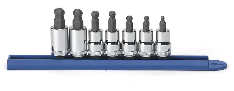 GEARWRENCH 80587 3/8" 7 Piece 3/8" Drive Ball End Hex Bit Metric Socket Set