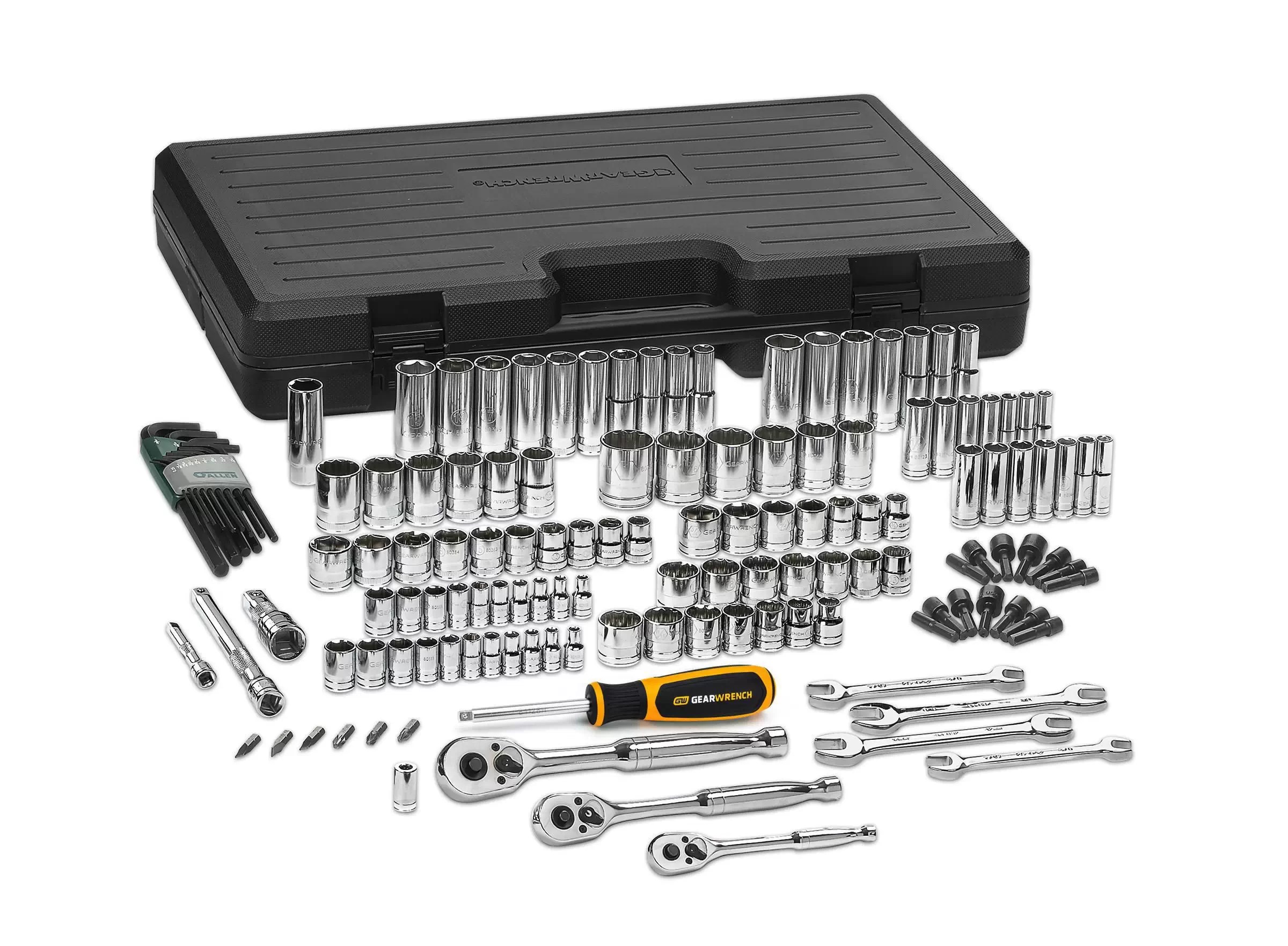 GEARWRENCH 80931 141 Pc. 1/4", 3/8" & 1/2" Drive 6 & 12 Point Standard & Deep SAE/Metric Mechanics Tool Set