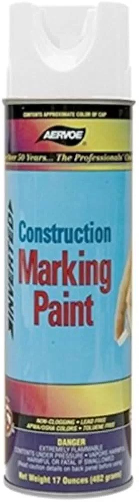Aervoe Industries 255 White Construction Marking Paint, Upside-Down Marking