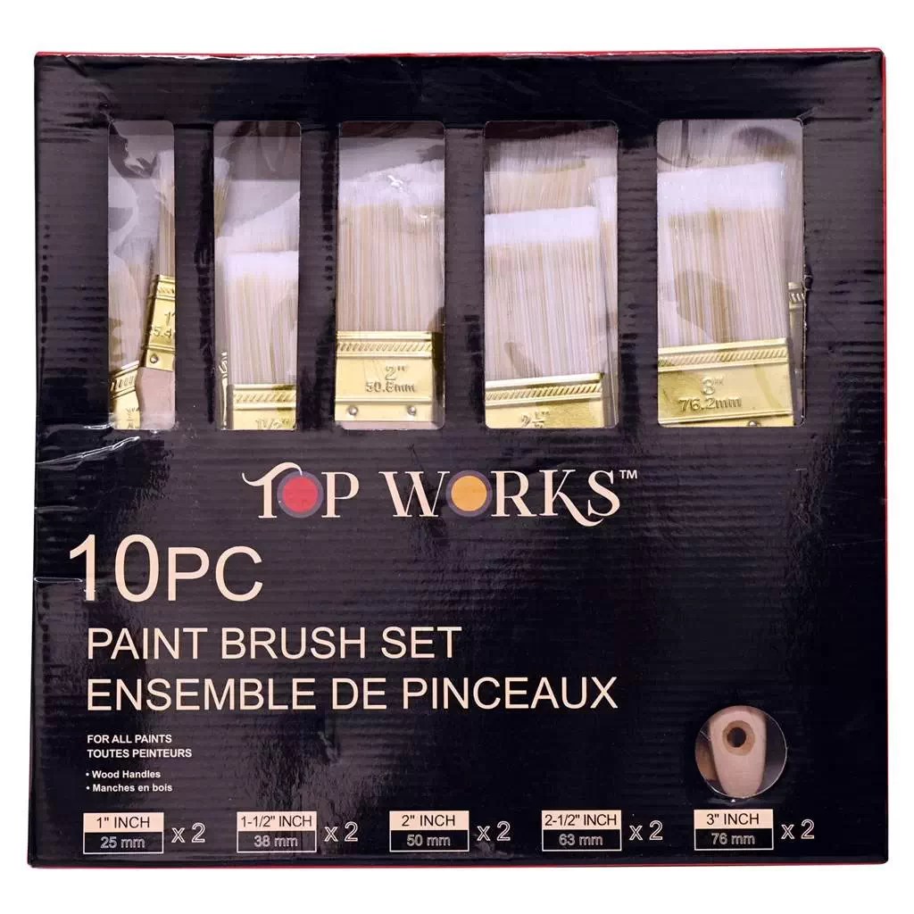 Holland Imports MOD-078534 Top Works 10pc Paint Brush Set