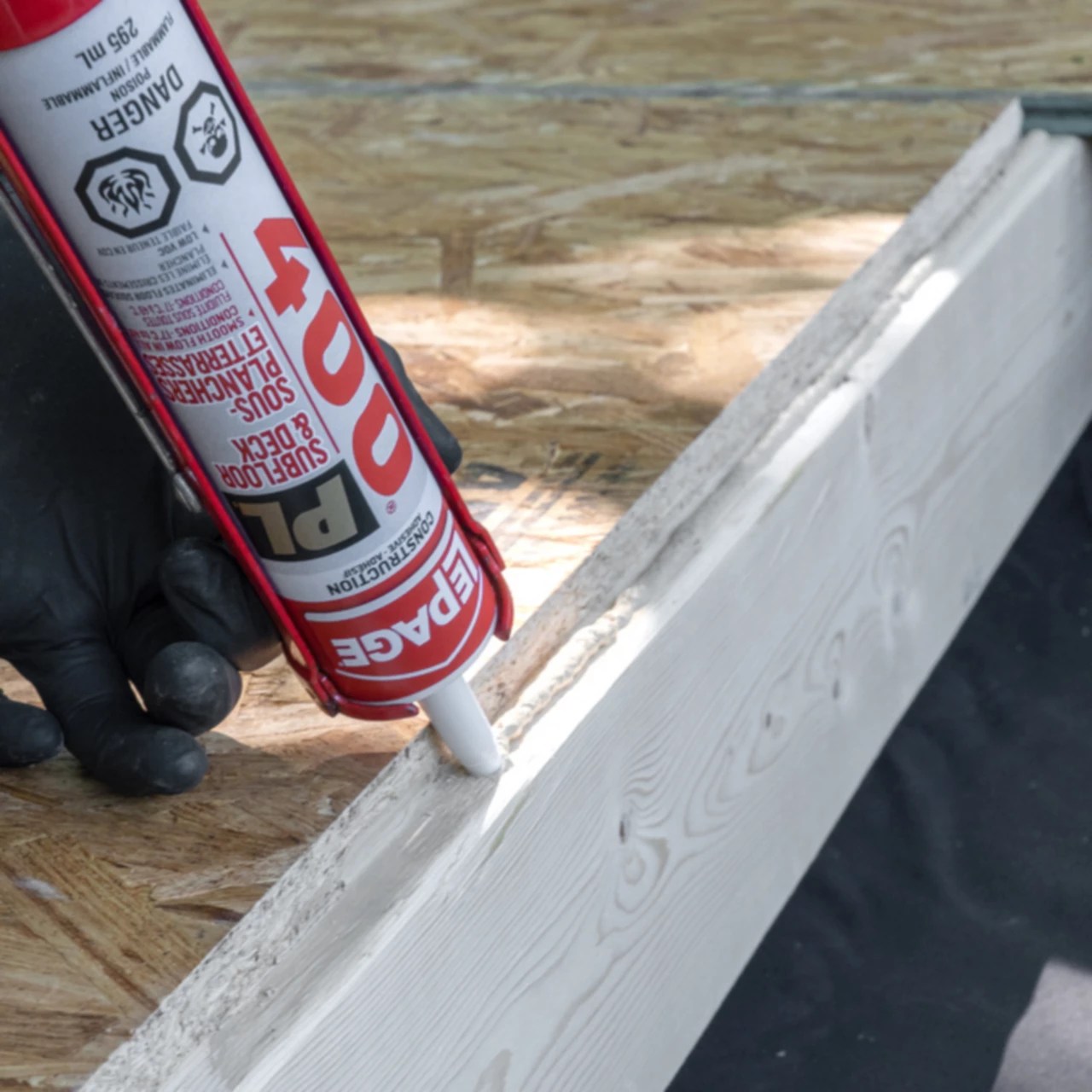 LePage PL 400 Subfloor & Deck Adhesive Application