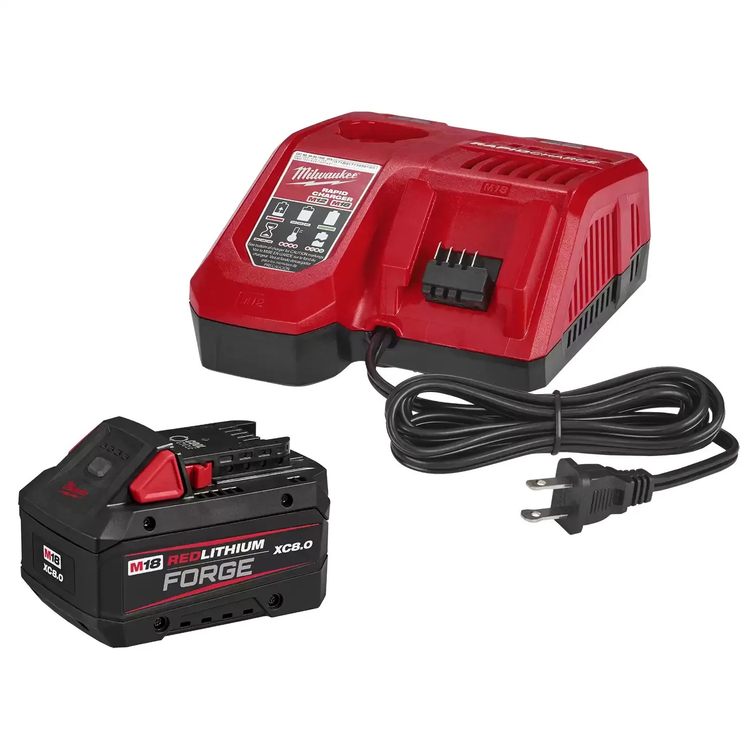 Milwaukee 48-59-1881 M18 REDLITHIUM FORGE XC8.0 Starter Kit with Rapid Charger