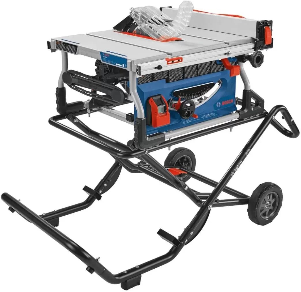 Bosch GTS15-10 10” Professional Jobsite Table Saw with Gravity-Rise Wheeled Stand