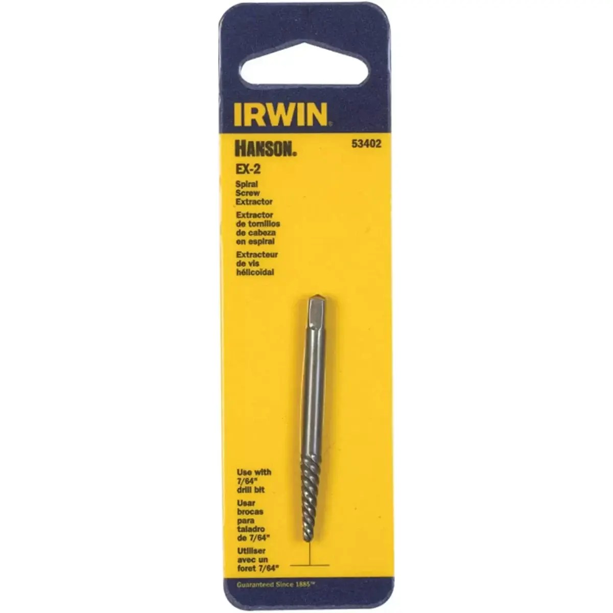 Irwin 53402 Hanson EX-2 Spiral Flute Screw Extractor