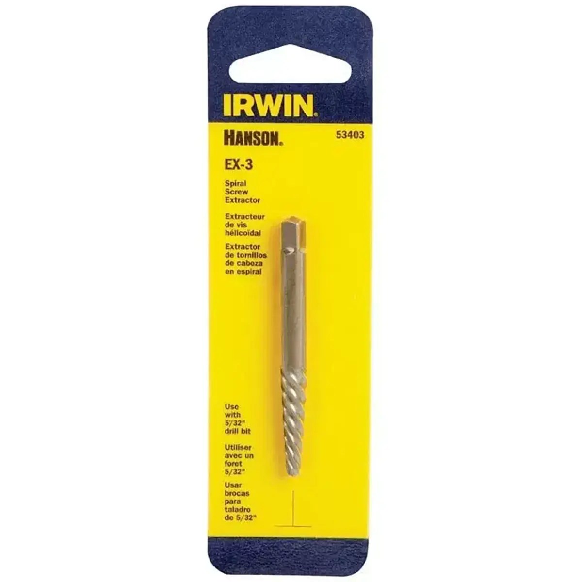 Irwin 53403 Hanson EX-3 Spiral Flute Screw Extractor
