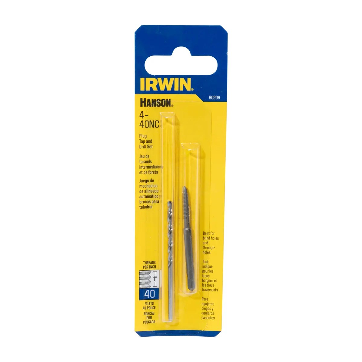 Irwin 80209 #4-40NC Plug Tap and Drill Set