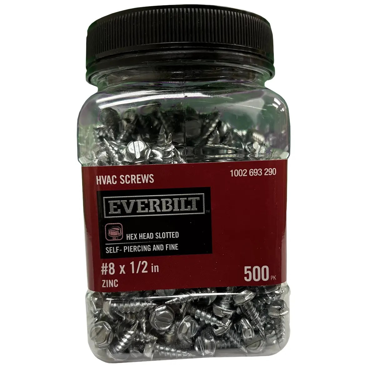 Everbilt 1002 693 290 #8 x 1/2" Zinc HVAC Screws, 500PK