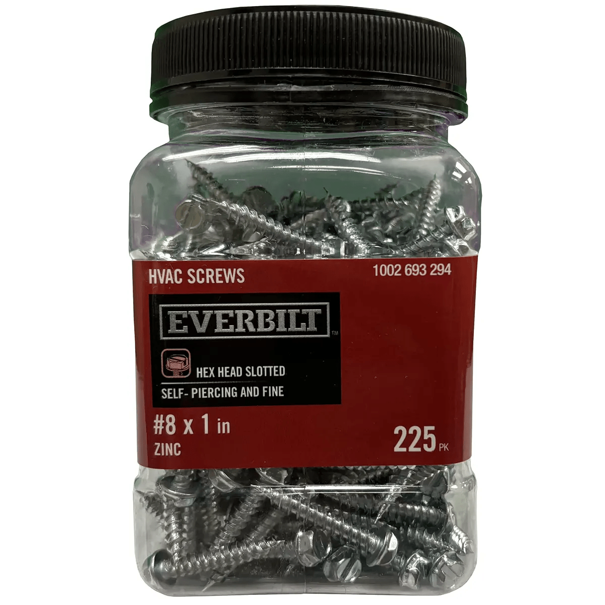 Everbilt 1002 693 294 #8 x 1" Zinc HVAC Screws, 225PK