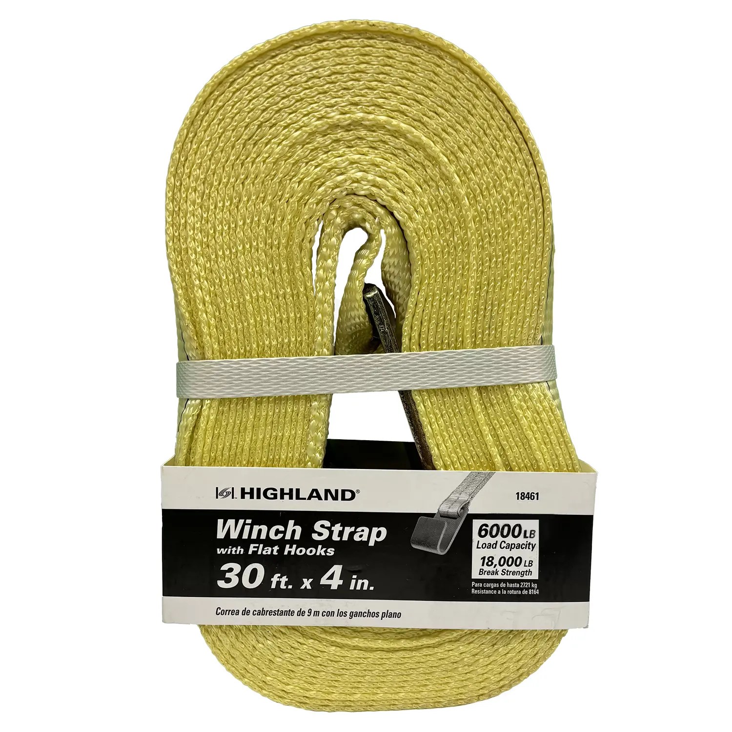 Highland 1846100 30' x 4" Industrial Grade Winch Strap with Flat Hook