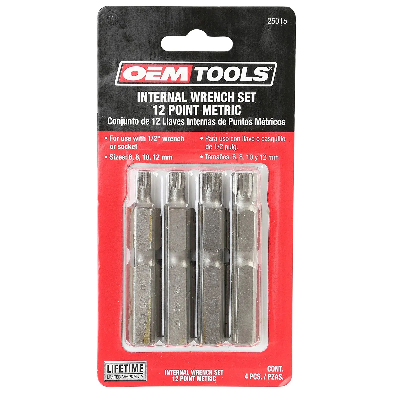 OEM Tools 25015 4PC Metric 12 Point Torx Driver Bit Set