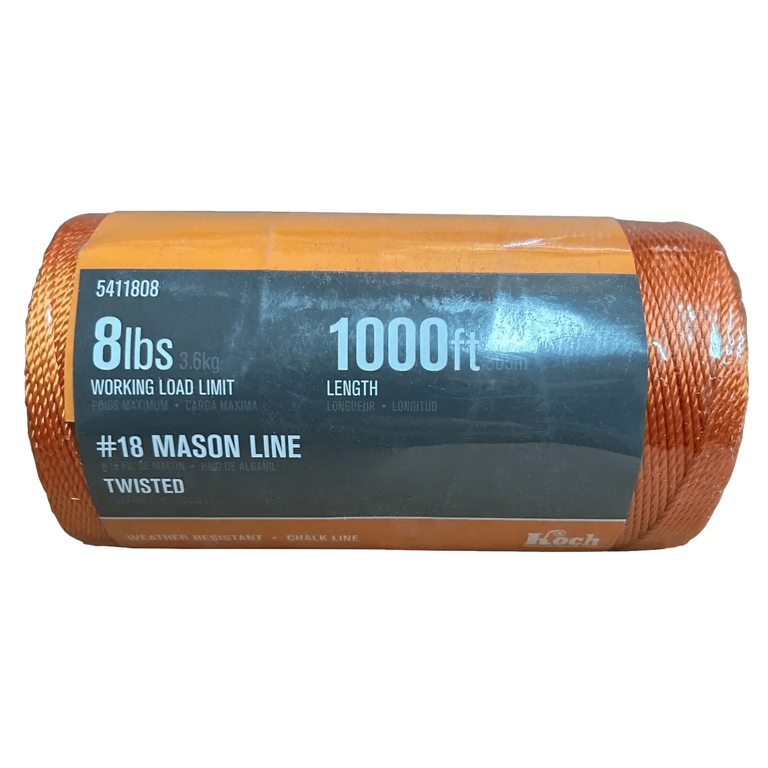 Koch 5411808 1000' (305m) #18 Orange Chalk / Mason Line