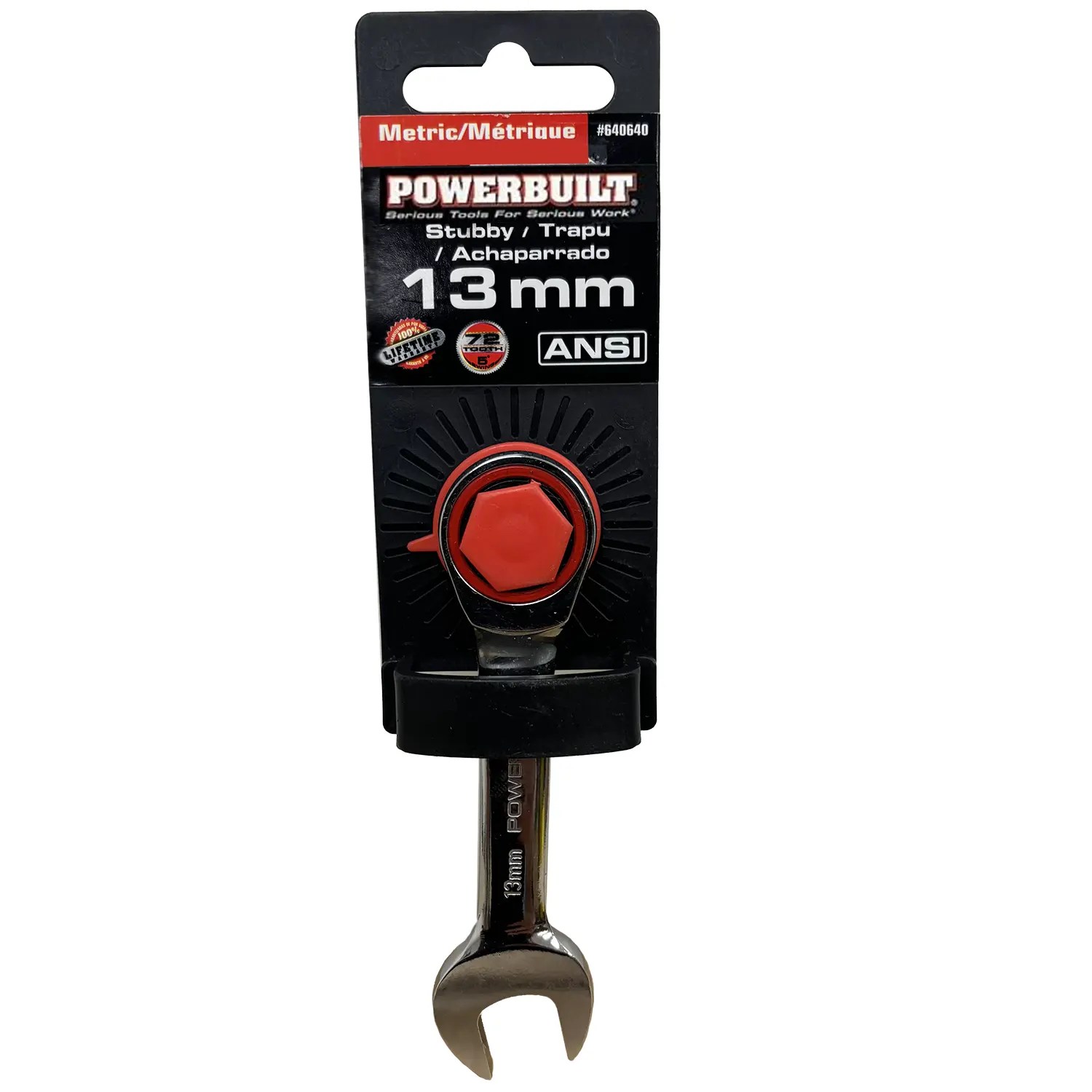 Powerbuilt 640640 8mm Stubby Ratcheting Combination Wrench