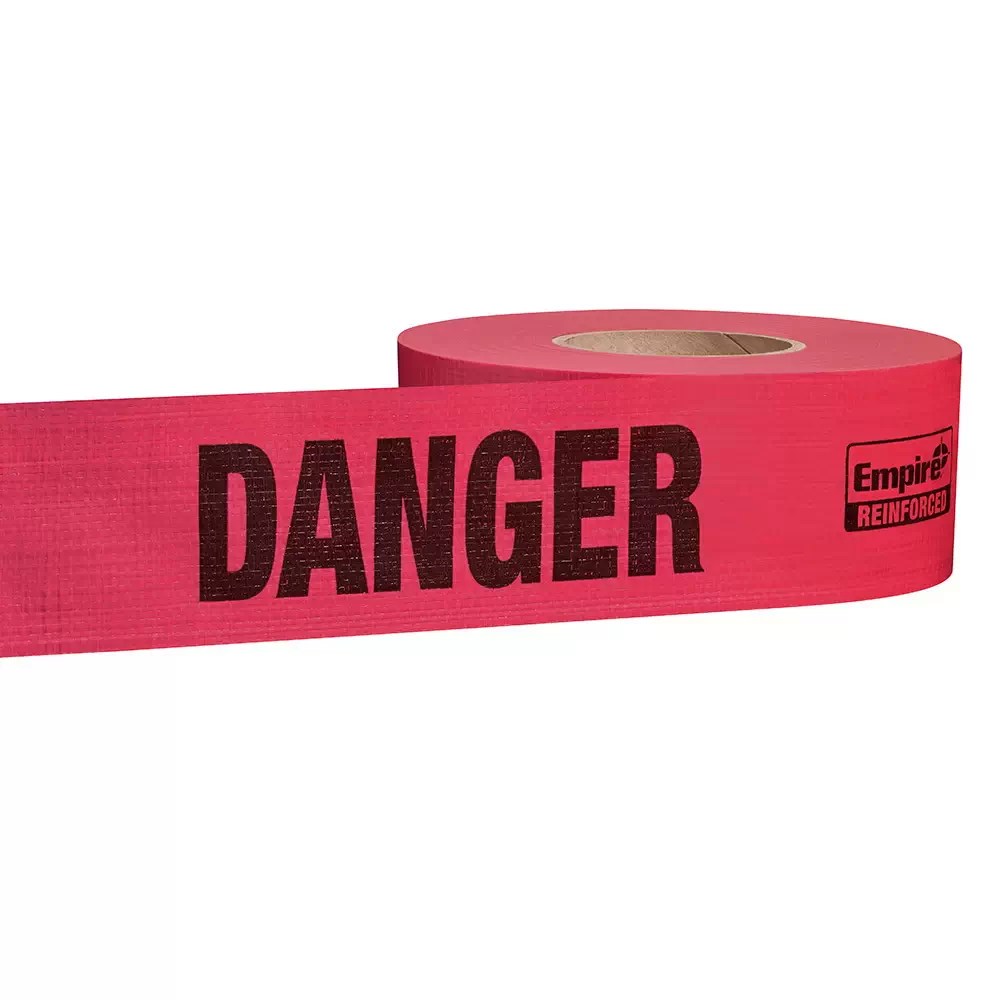 Empire 76-1004 3" x 500' Red Reinforced Danger Tape