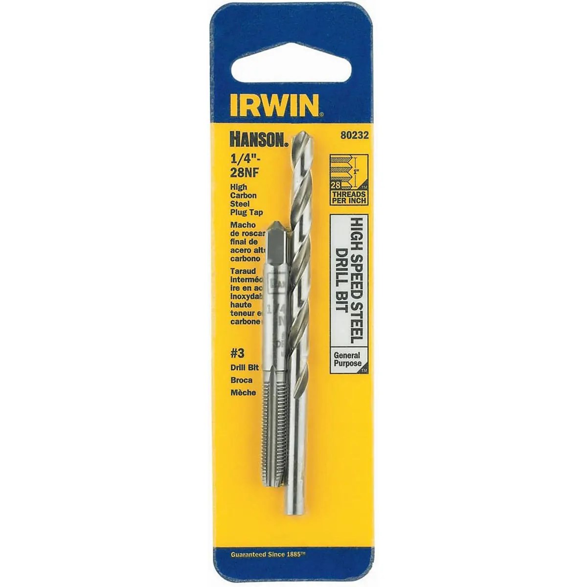 Irwin 80232 1/4"-28NF Plug Tap and Drill Set