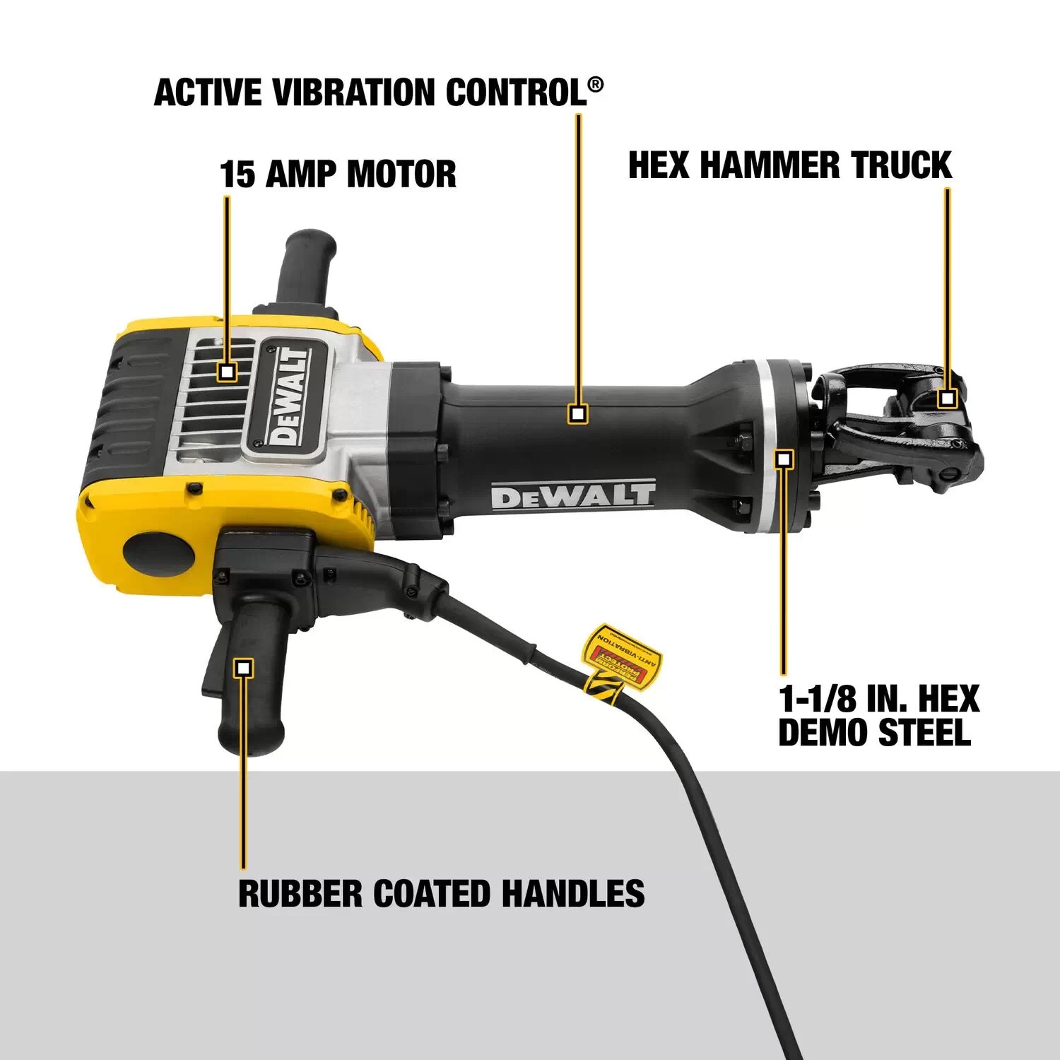Dewalt D25980KB 68 lb. 1-1/8" Hex Pavement Breaker with Hammer Truck & Bits