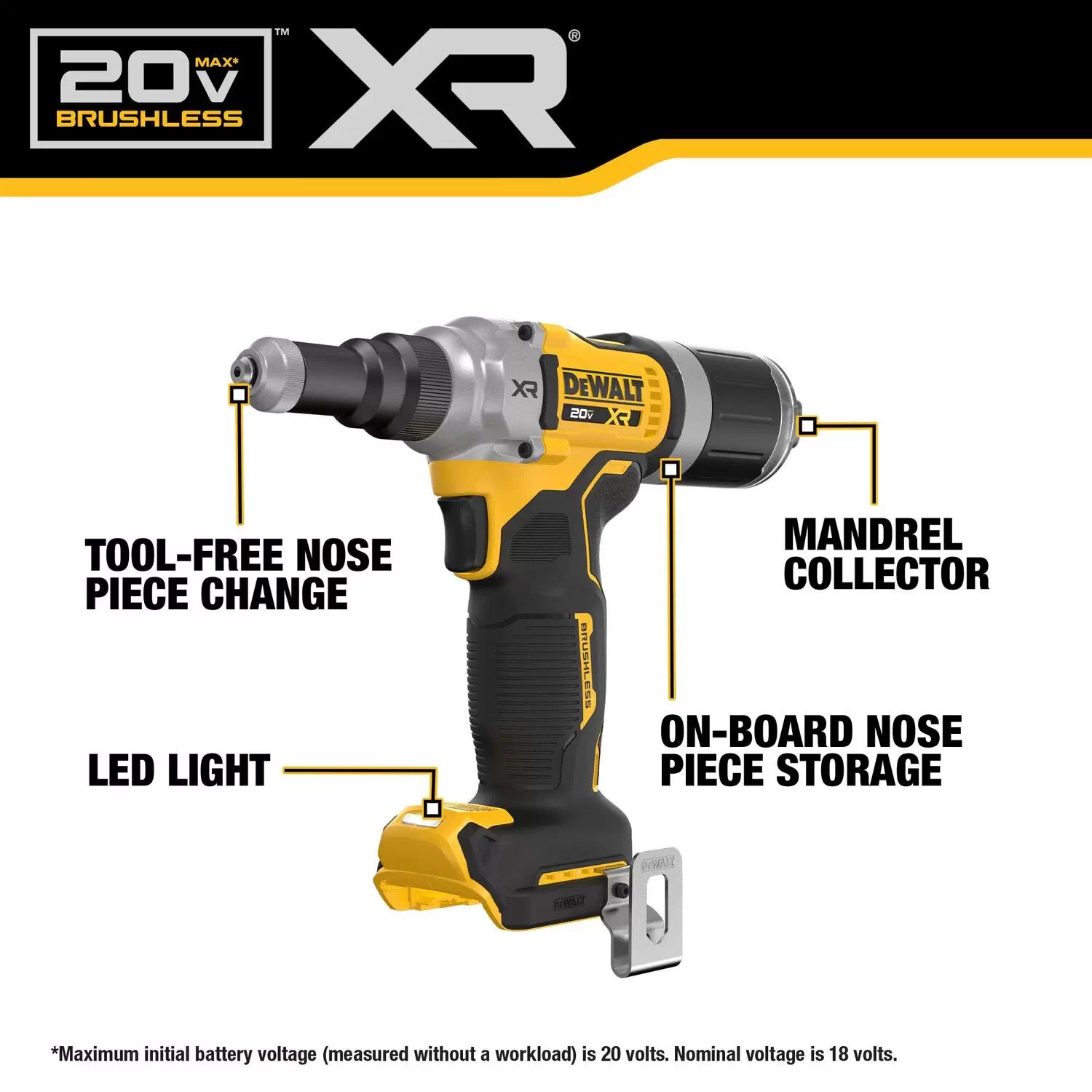 Dewalt DCF414B 20V MAX XR Brushless Cordless 1/4" Rivet Tool - Tool Only