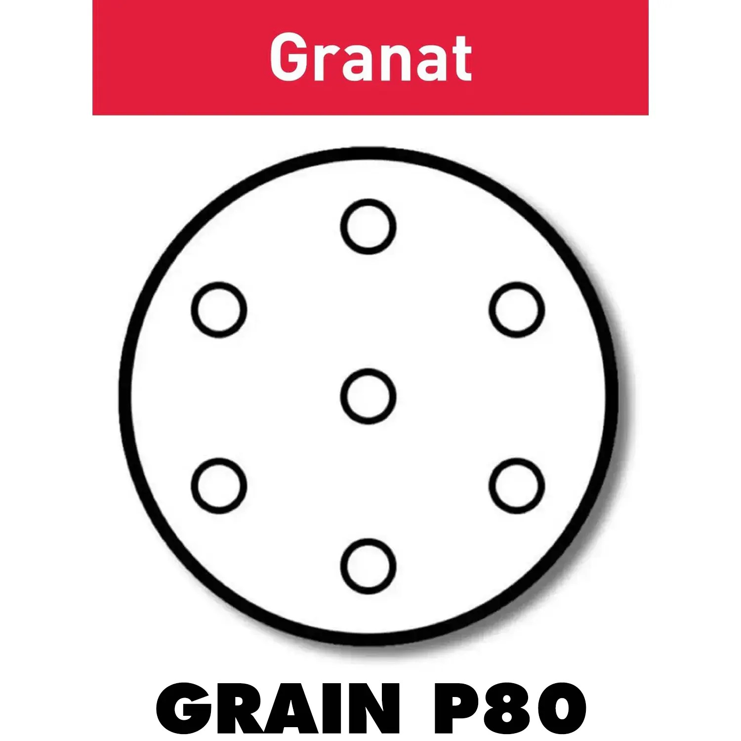 Festool 497167 5" x 8 Hole Granat 80G Sanding Discs STF D125/8 P80 GR/50