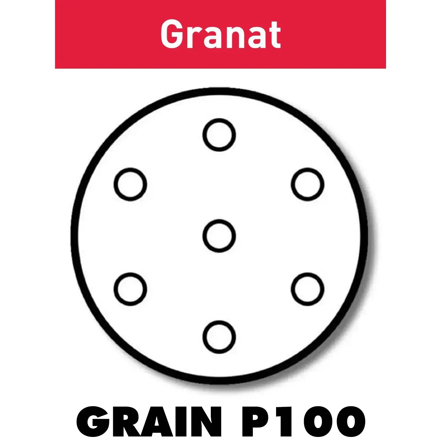Festool 497168 5" x 8 Hole Granat 100G Sanding Discs STF D125/8 P100 GR/100