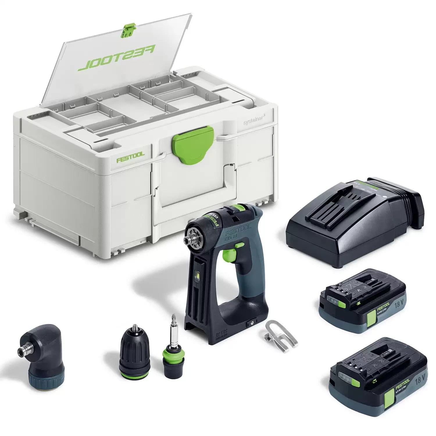 Festool 576889 18V Cordless Fastfix Drill Set CXS 18 HPC 4,0 I-Set