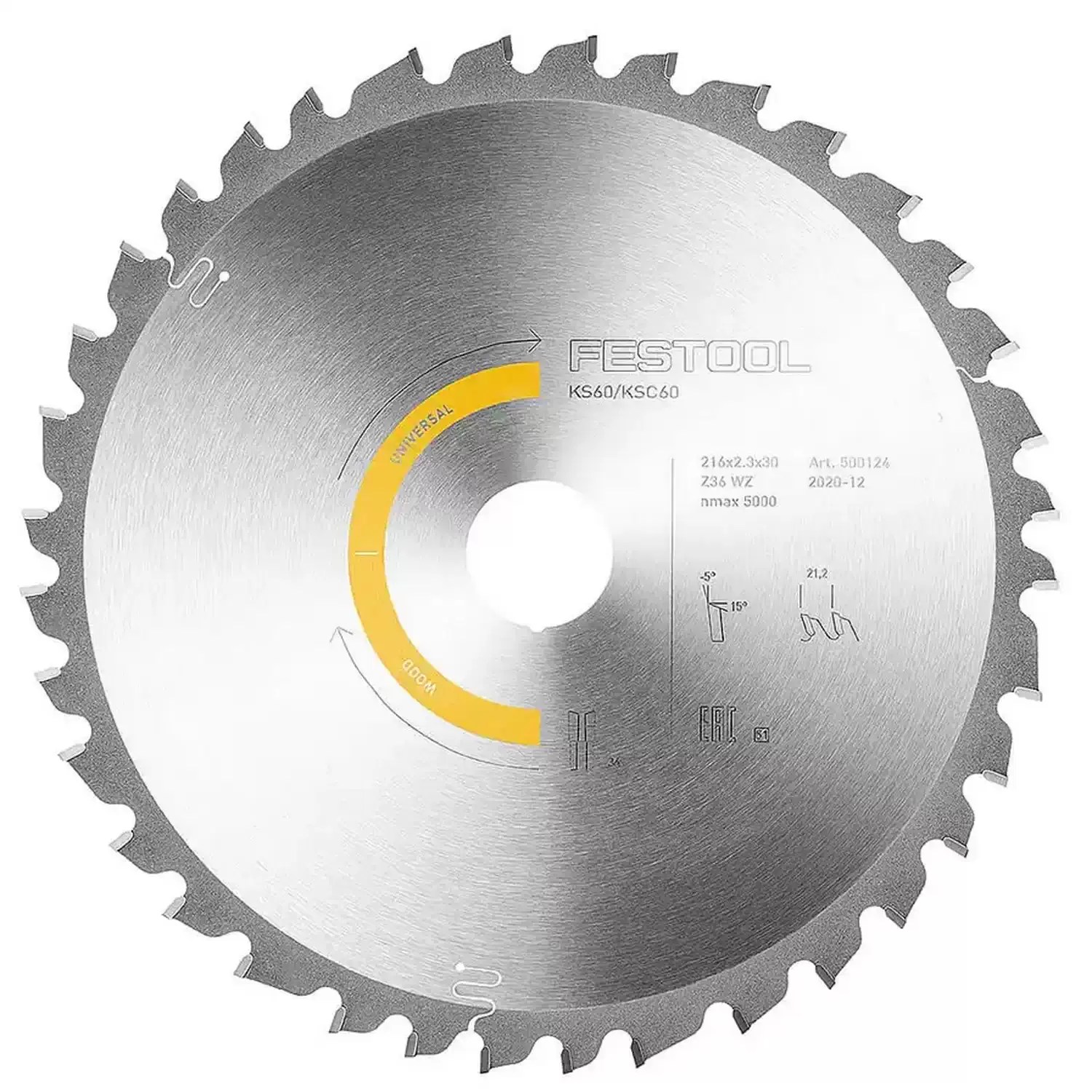 Festool 576927 8-1/2" Universal Wood Saw Blade 216x2,3x30 W36