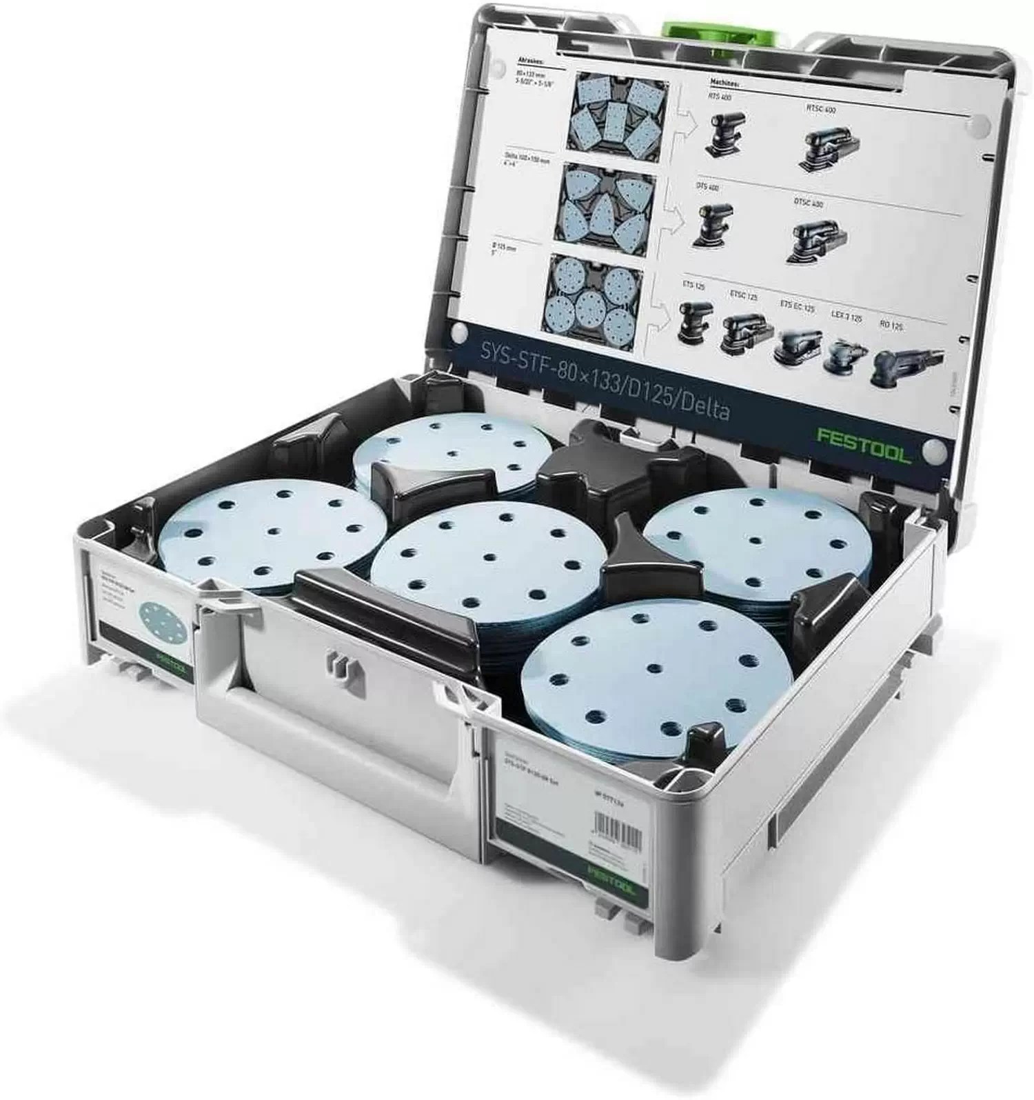 Festool 577126 5" Granat Sanding Disc Systainer Abrasive Set SYS-STF D125 GR Set