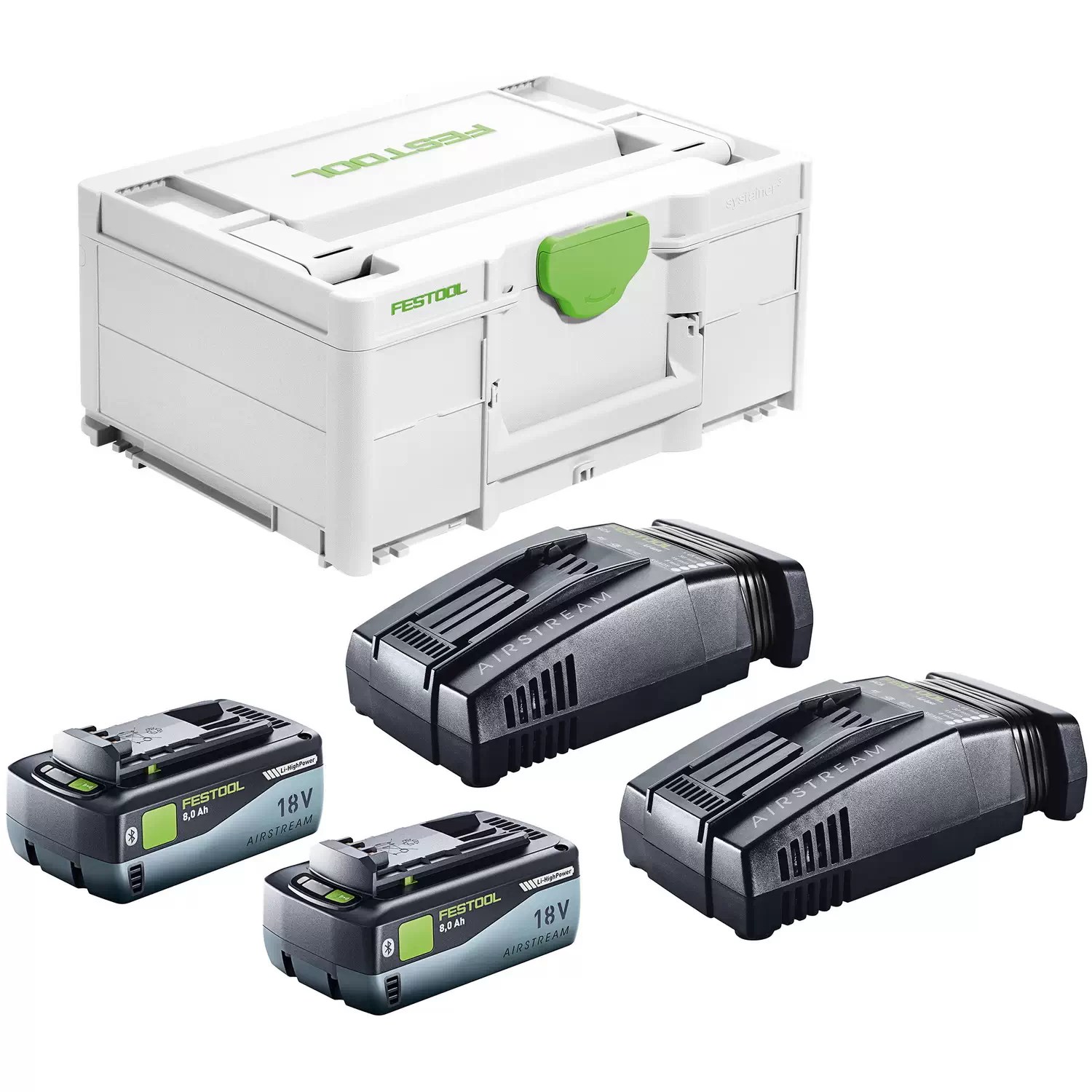 Festool 577328 8Ah Energy Set with Bluetooth SYS 18V 2x8,0/2xSCA16
