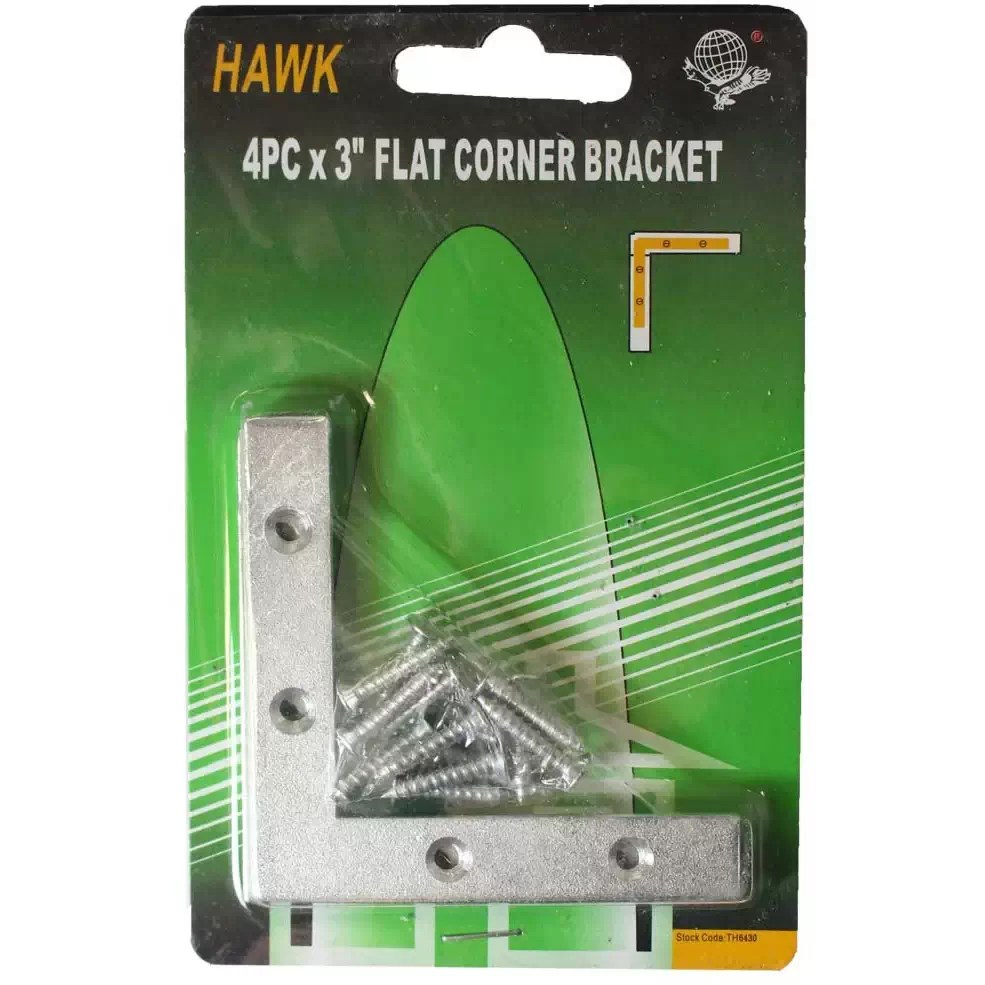 Hawk TH6430 4PC 3" Flat Corner Bracket Set