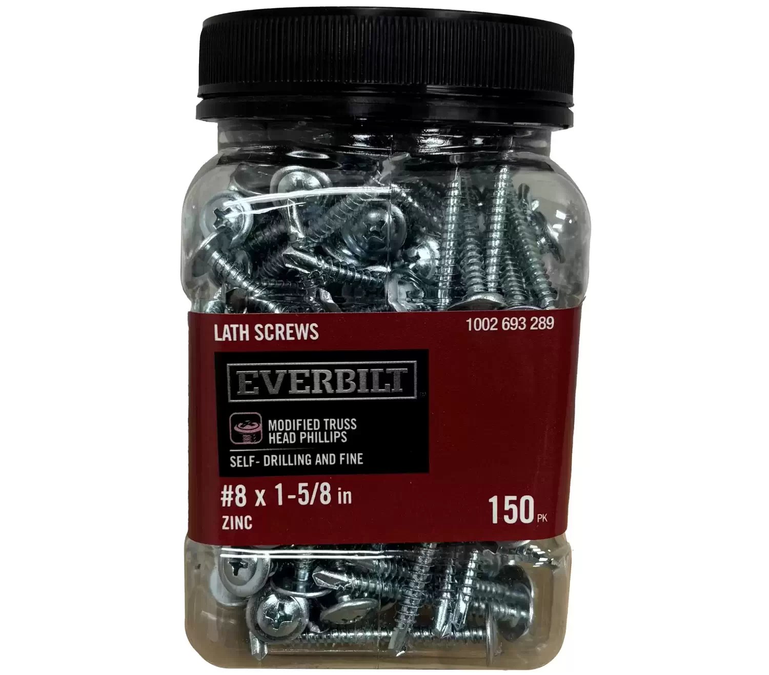 Everbilt 1002 693 289 #8 x 1-5/8" Zinc LATH Screws, 150PK