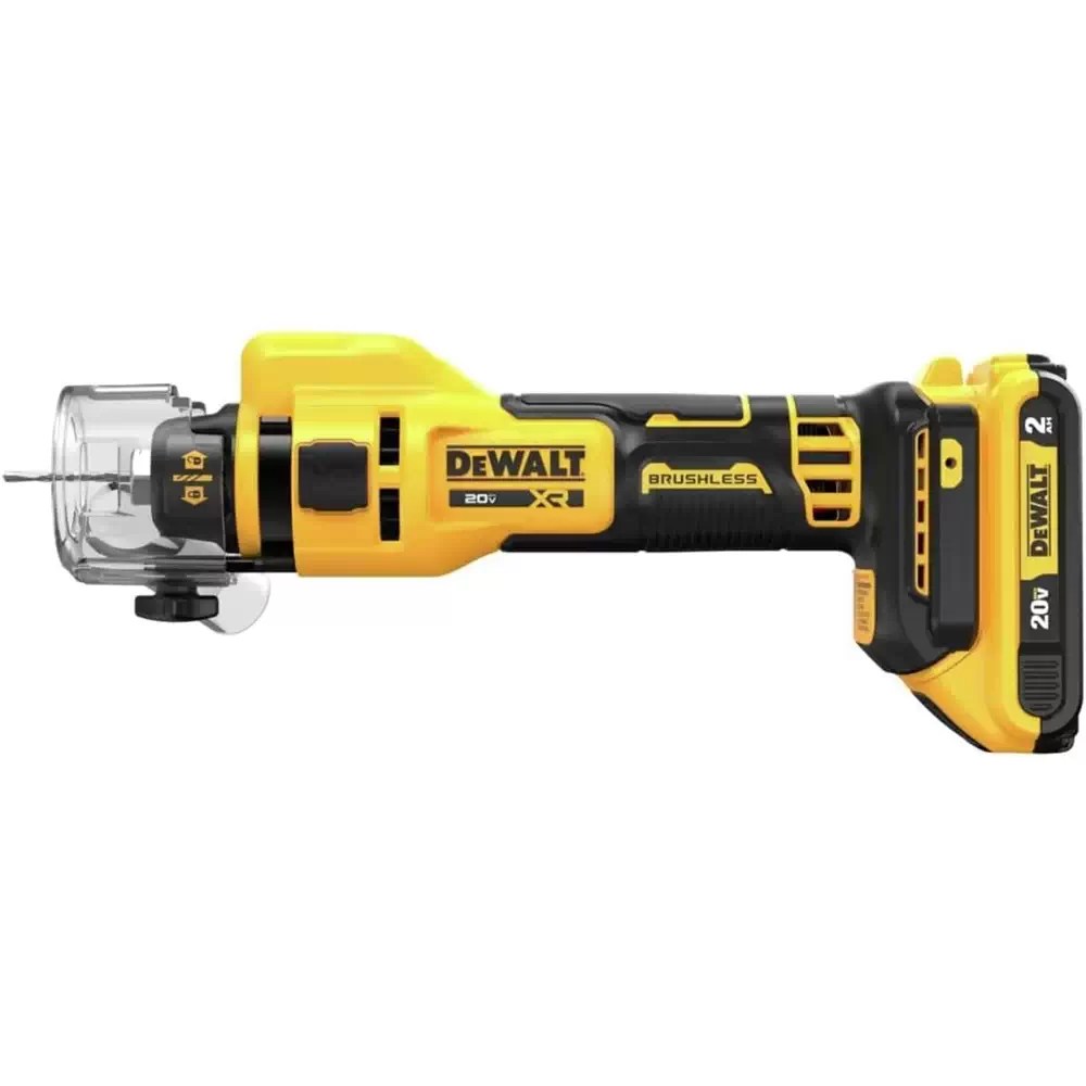 Dewalt DCE555D2 20V MAX XR Brushless Drywall Cut-Out Tool Kit, 2Ah