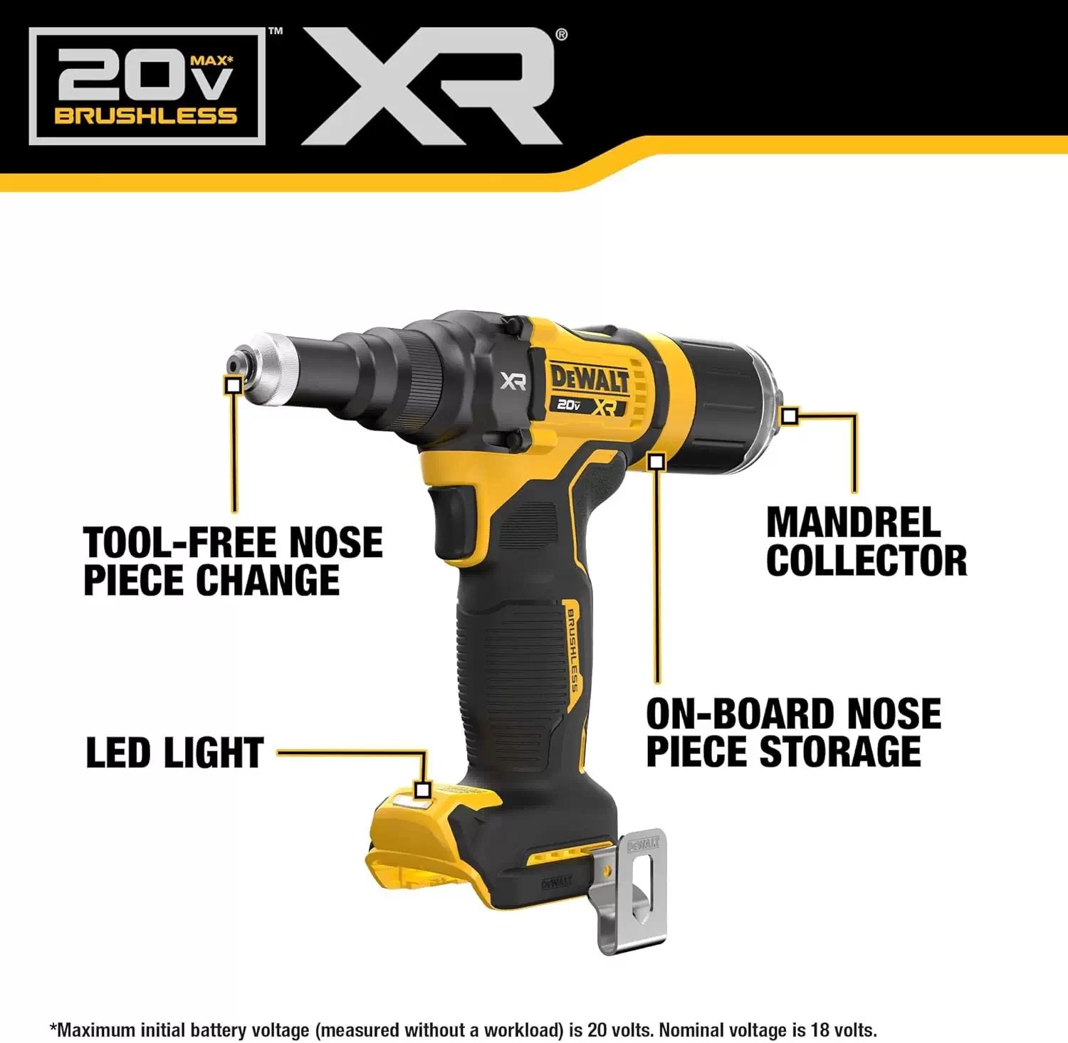 Dewalt DCF403B 20V MAX XR Brushless Cordless 3/16" Rivet Tool - Tool Only