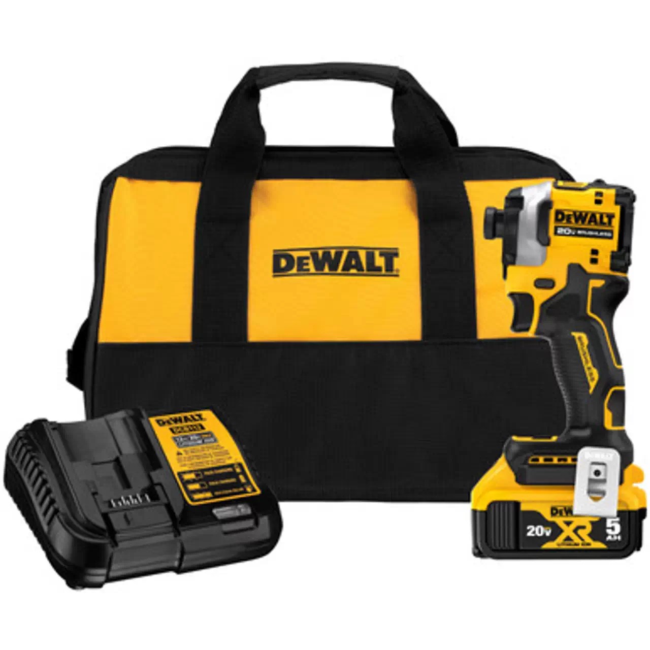 DEWALT DCF850P1 ATOMIC 20V MAX 1/4" Brushless 3-Speed Impact Driver Kit, 5Ah