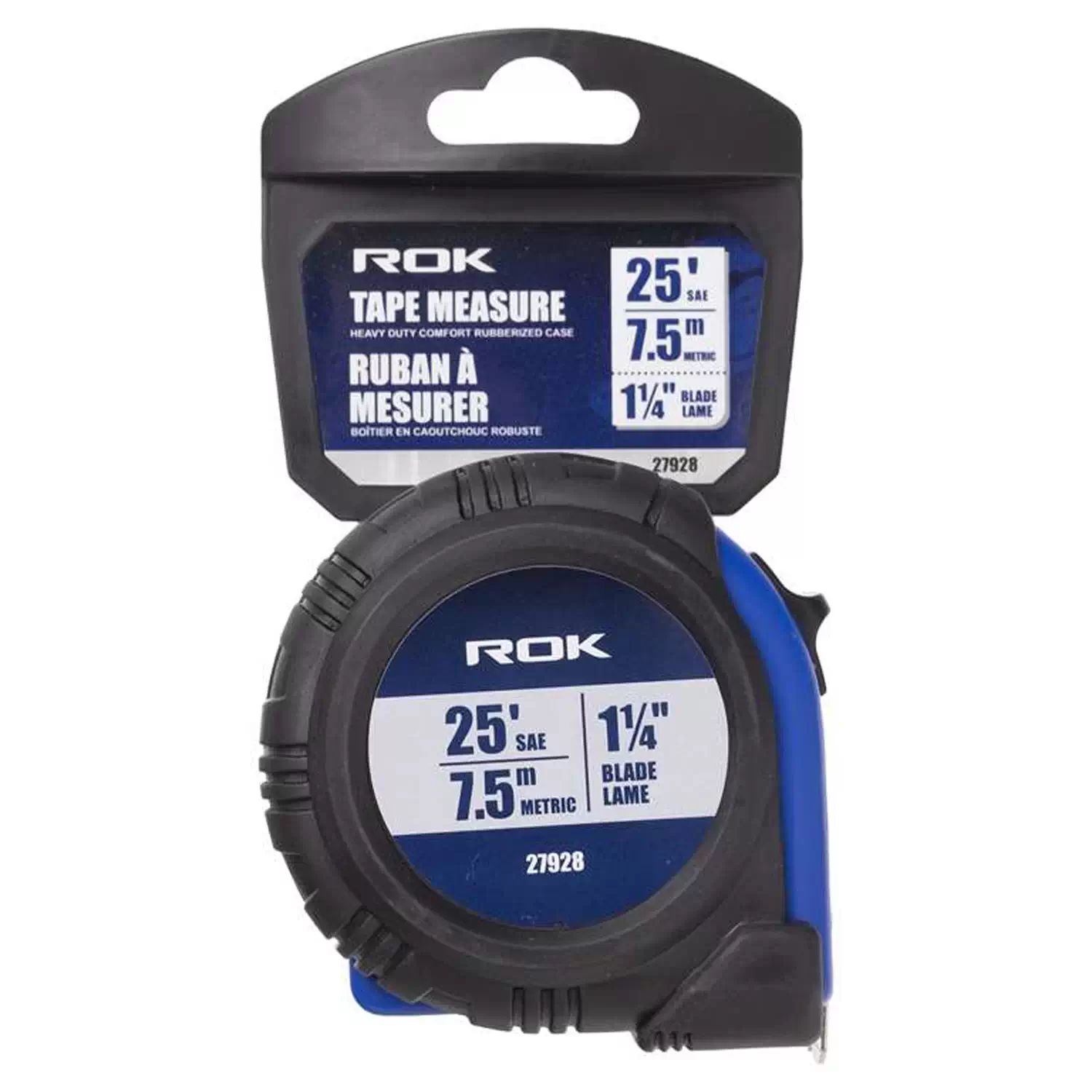 ROK 27928 1-1/4" x 25' (7.5M) SAE & Metric Tape Measure