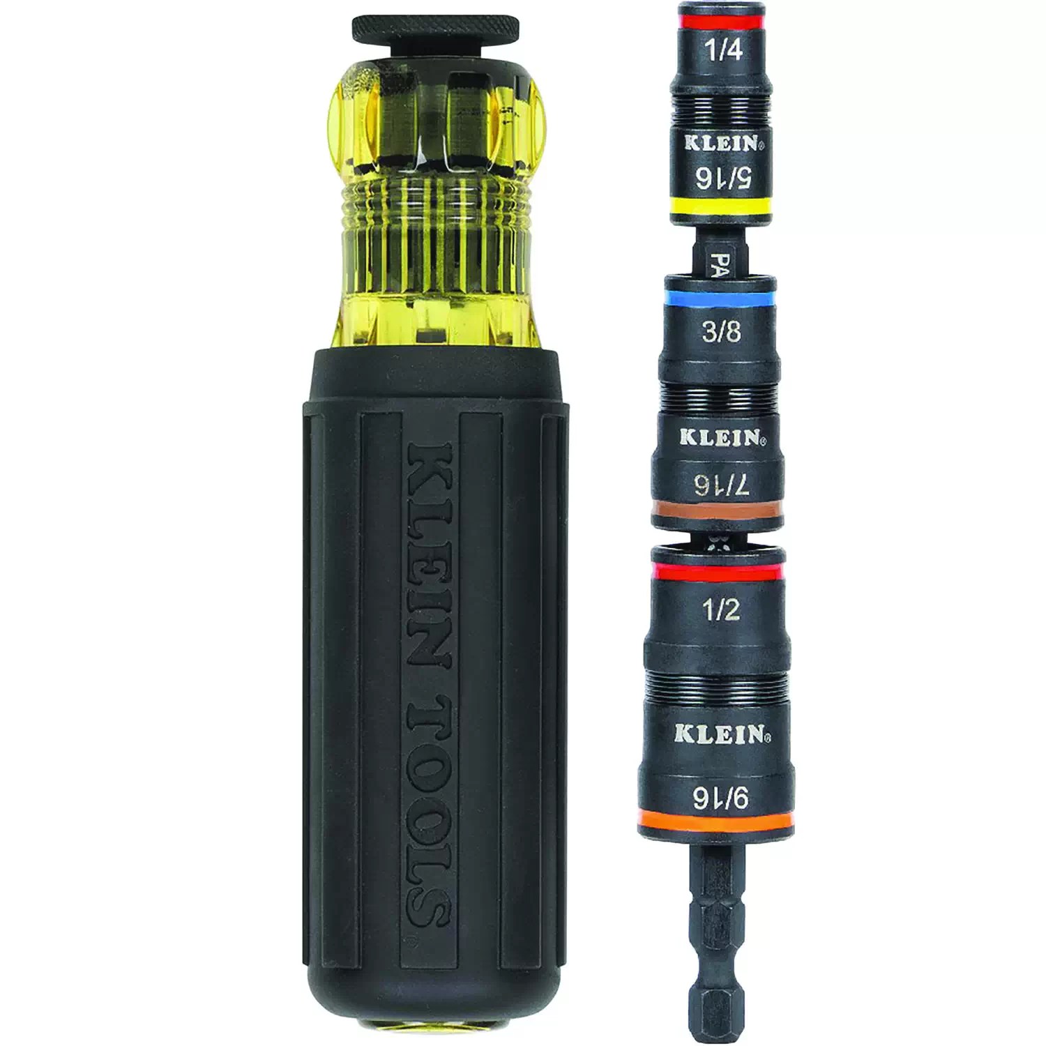 Klein Tools ‎32910 7-in-1 Impact Rated Flip Socket Set with Handle