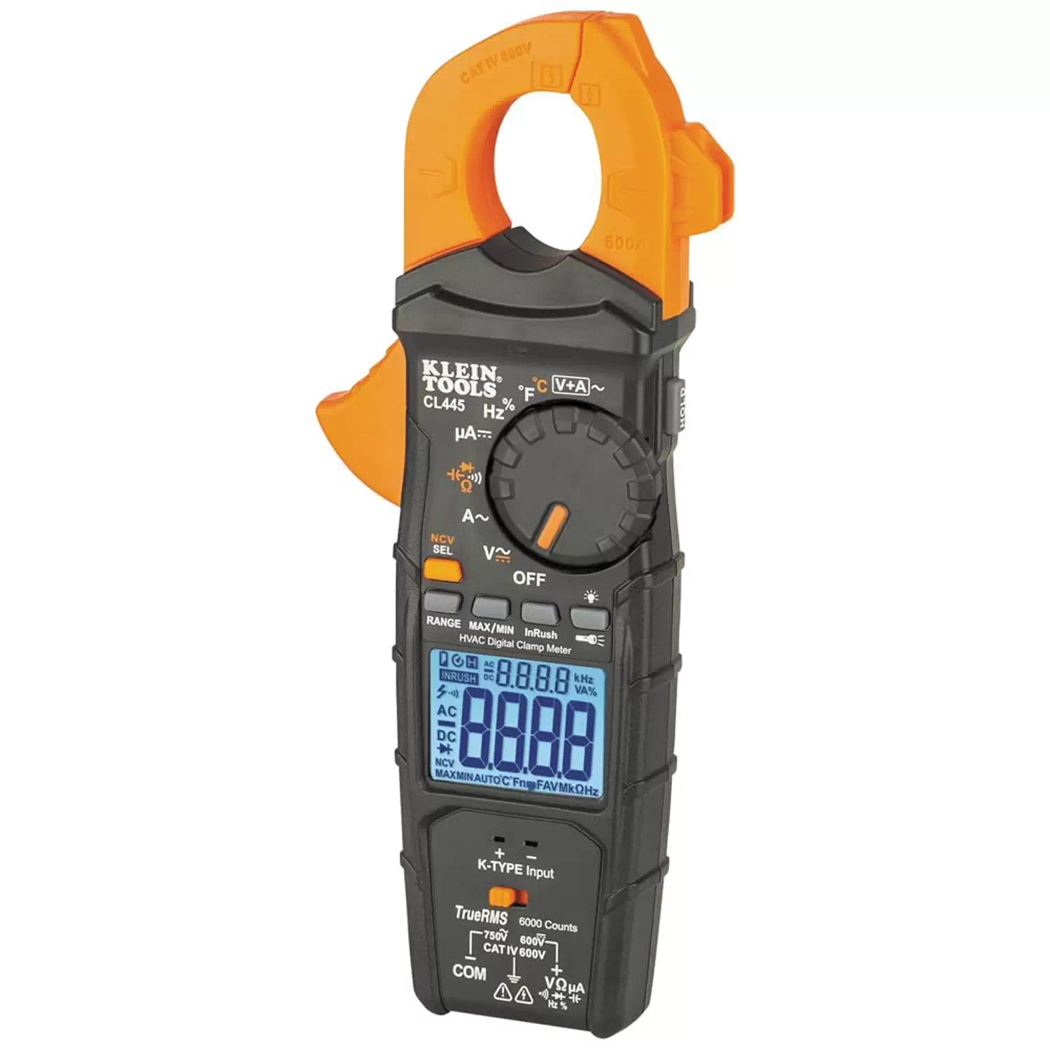 Klein Tools CL445 HVAC AC/DC Digital Clamp Meter, Auto-Ranging 600 Amp