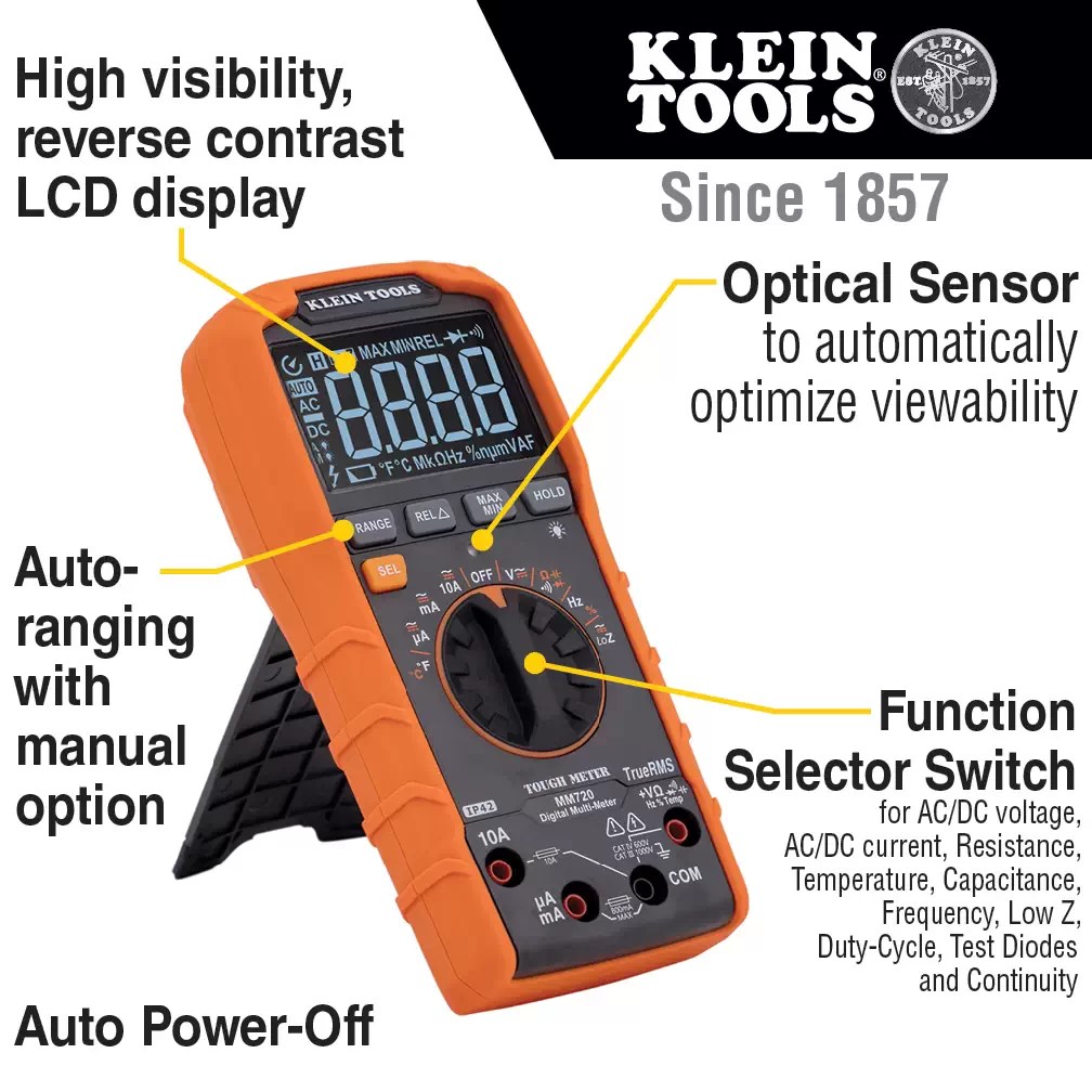 Klein MM720 1000V AC/DC TRMS Auto-Ranging Digital Multimeter
