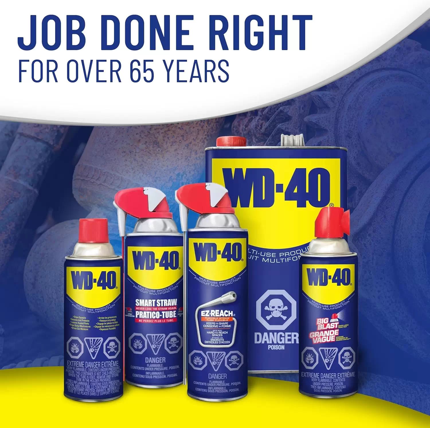 WD-40 01272 325g Multi-Use Lubricating Spray with Smart Straw