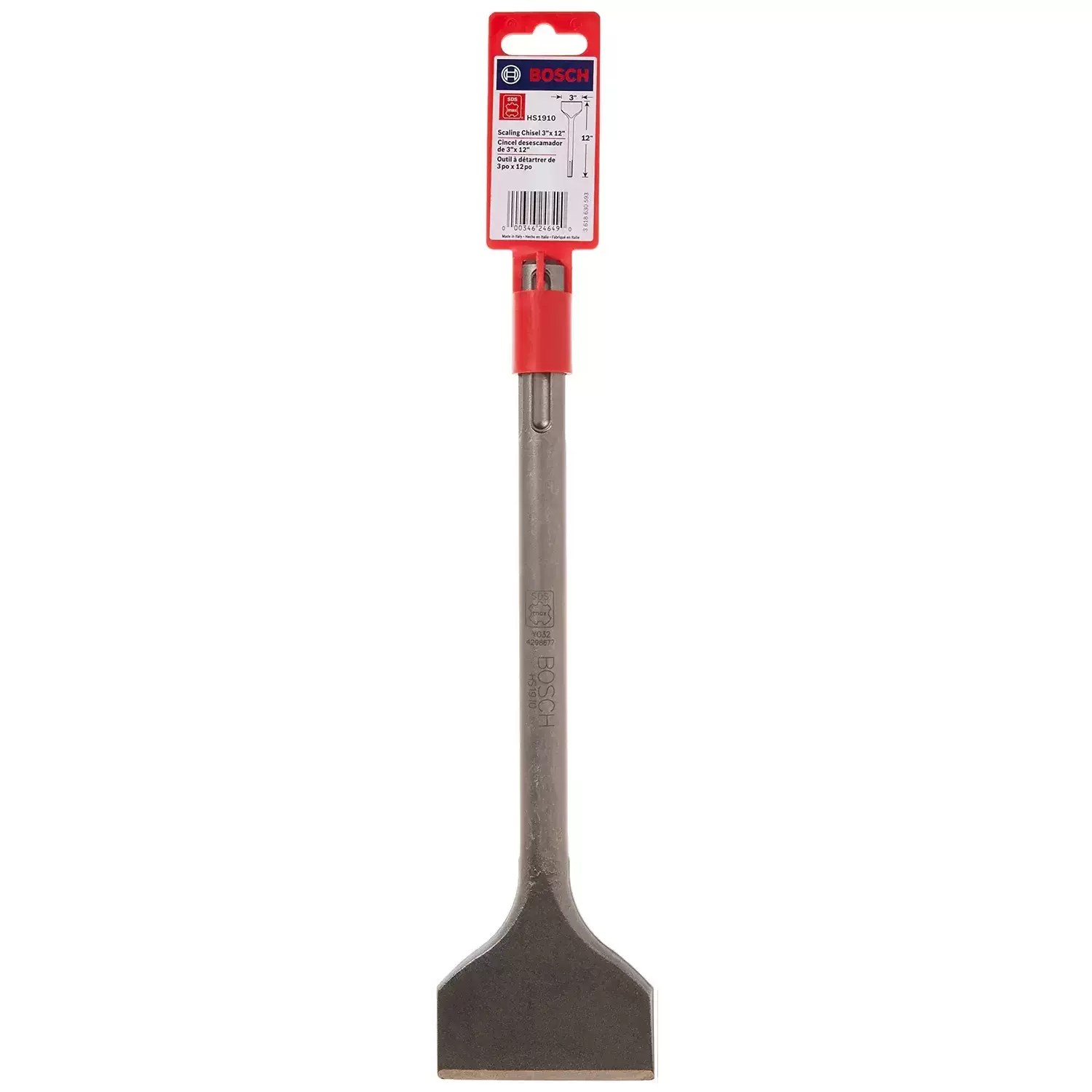 Bosch HS1910 12" x 3" Flat Scaling Chisel SDS MAX Shank