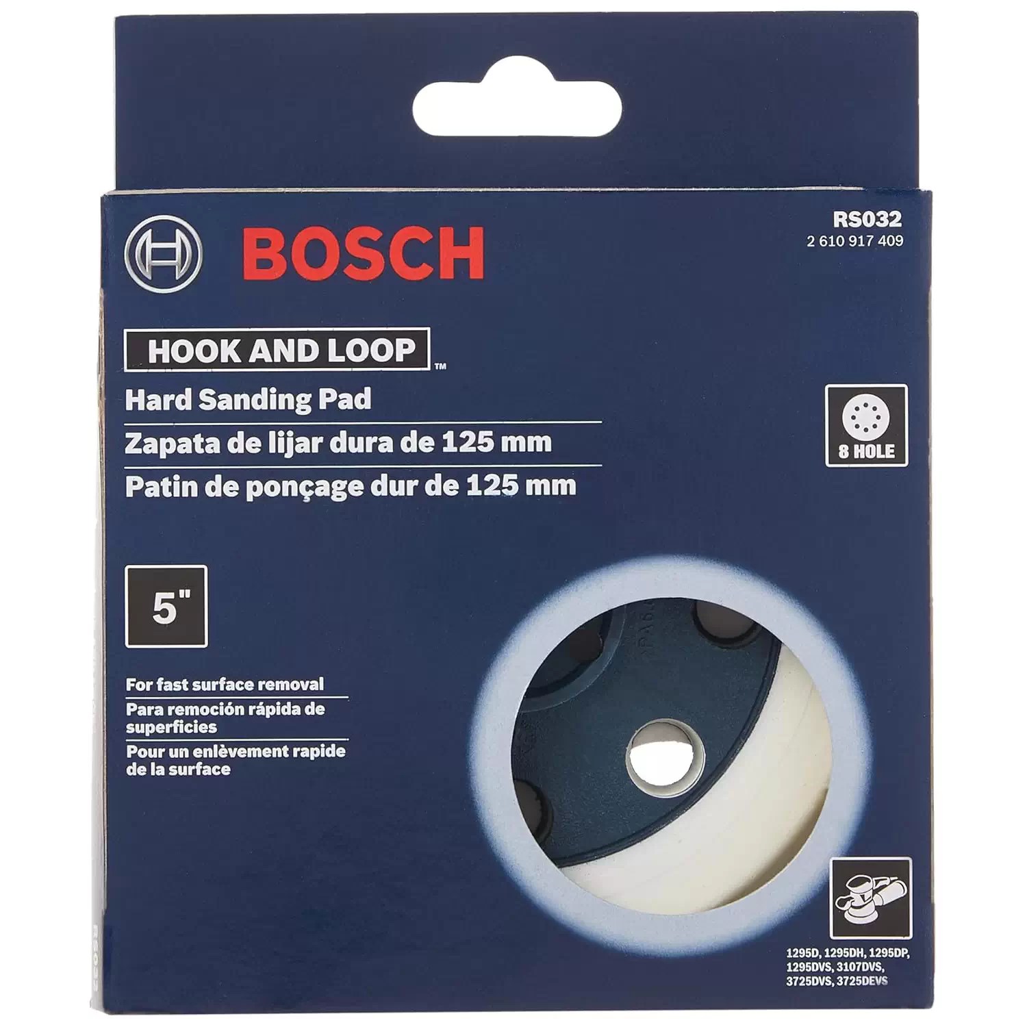 Bosch RS032 Replacement 5" Hard Random Orbit Sander Backing Pad