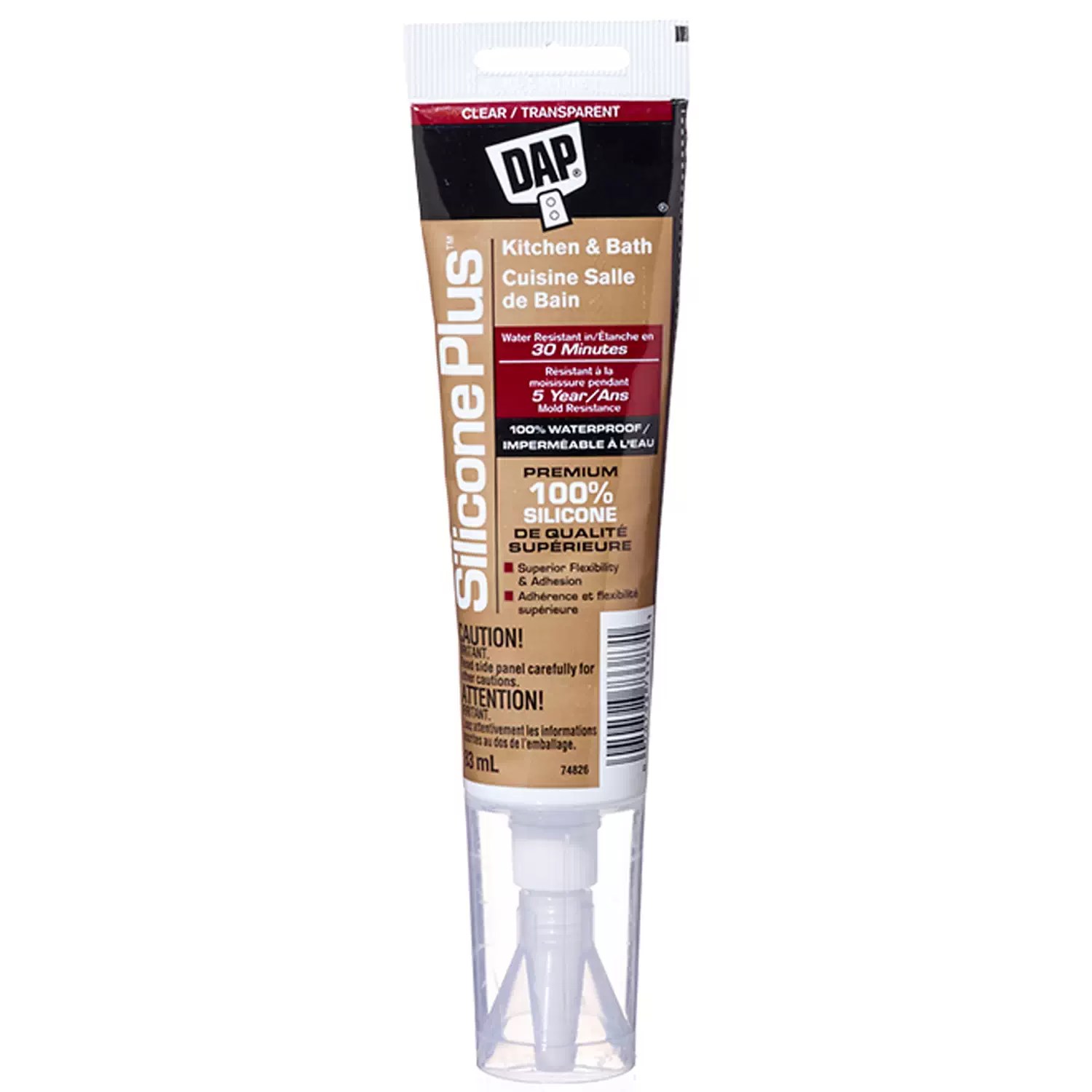 DAP 73383 Clear 83ML SILICONE PLUS Kitchen & Bath Sealant