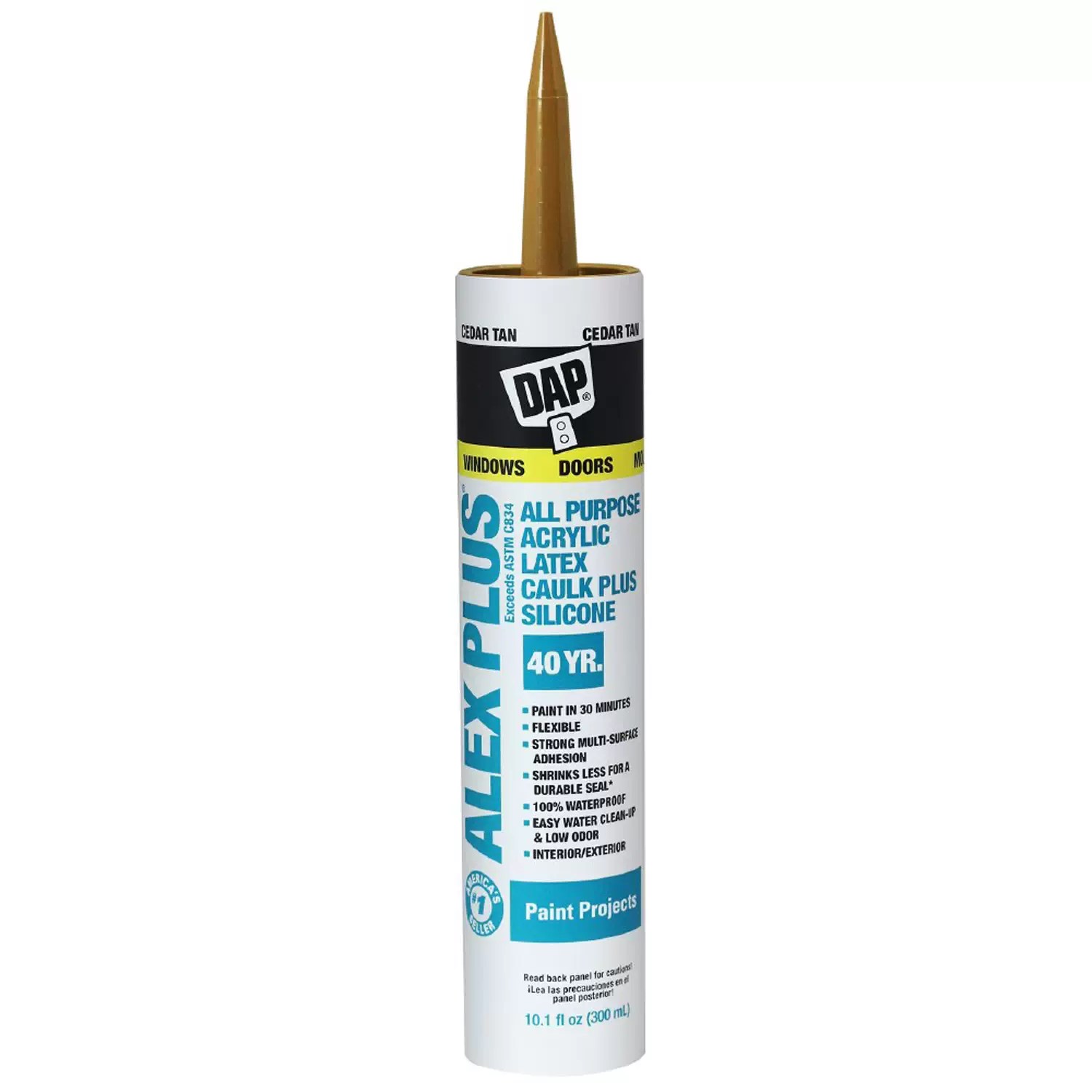 DAP 74235 Clear 300ML ALEX PLUS Acrylic Latex Caulk Plus Silicone