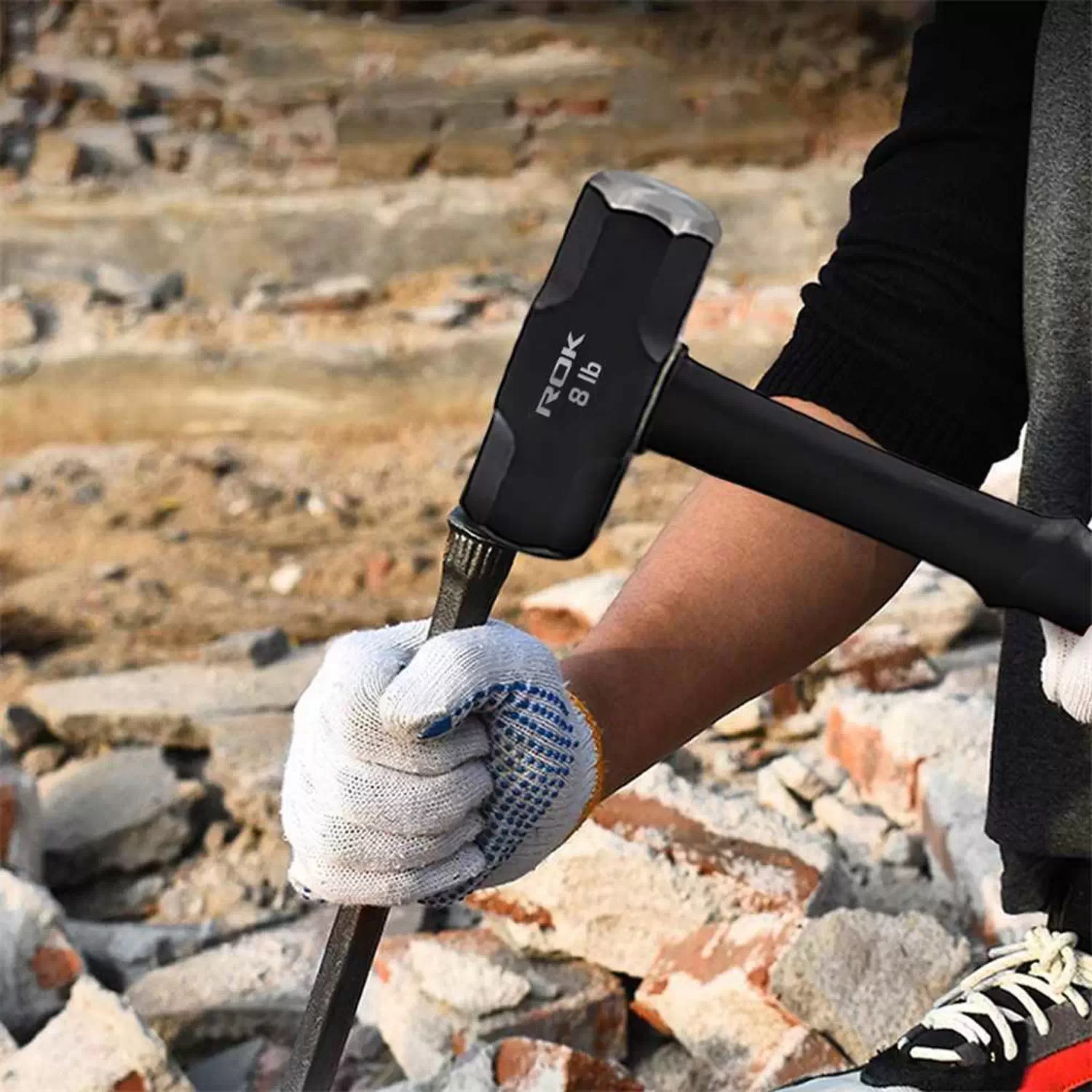 ROK 65568 8lb x 35-1/4" Sledge Hammer with Fiberglass Handle