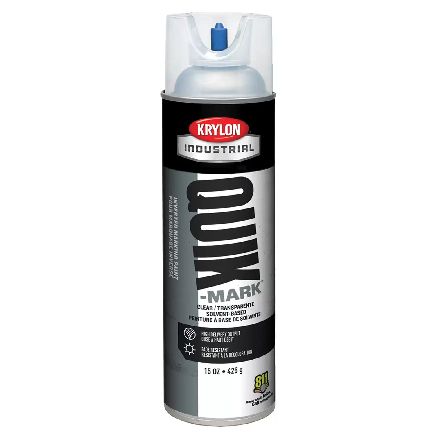 Krylon A03600007 Quik-Mark Clear  Solvent Based Inverted Striping Paint 17oz Aerosol