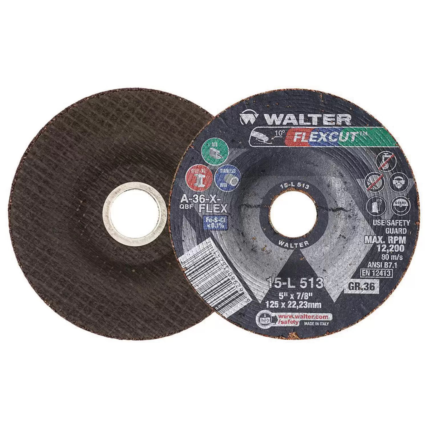 Walter Surface Technologies 15-L 513 5" 36 Grit Blending Disc 7/8" Arbor