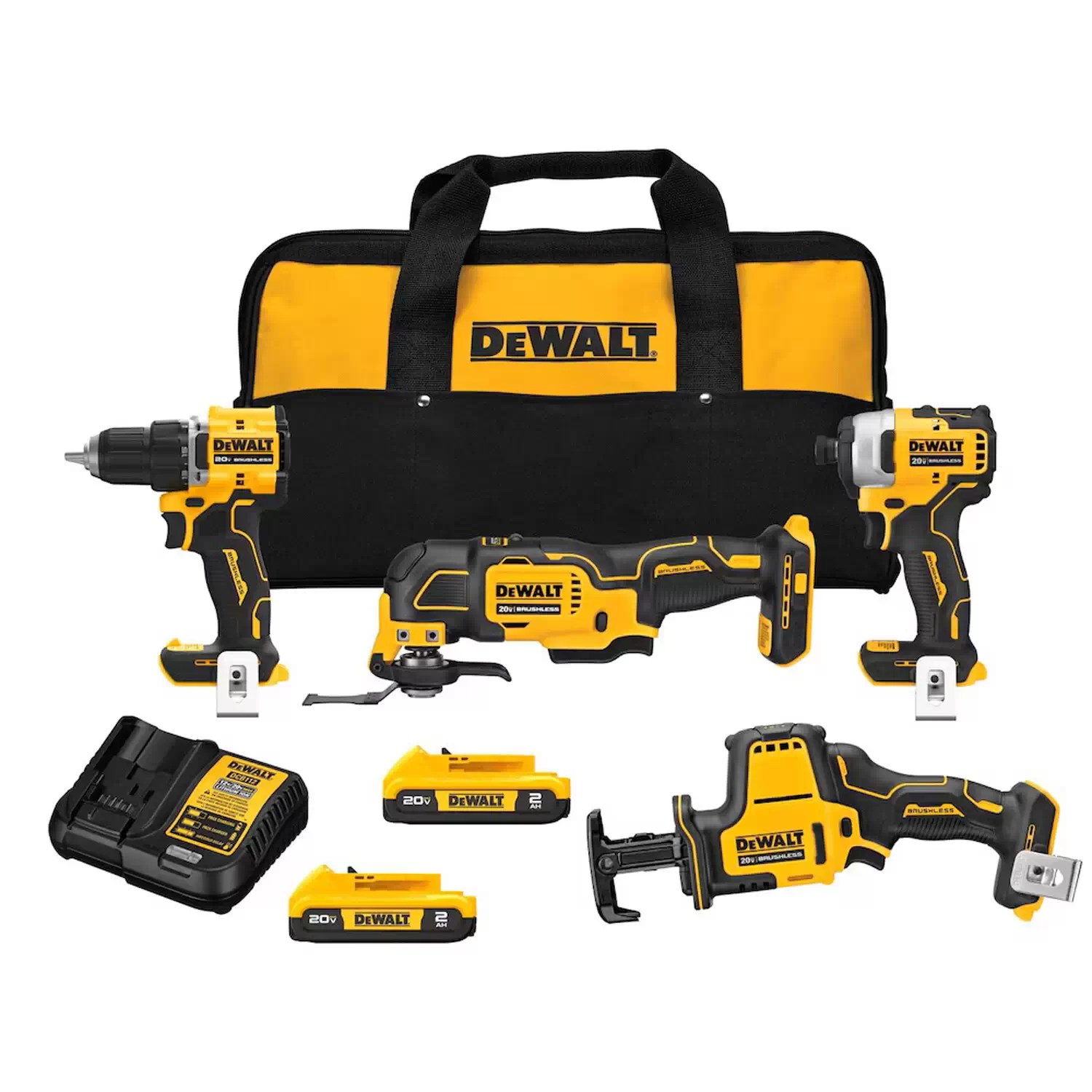 Dewalt DCK486D2 4PC 20V MAX ATOMIC Brushless Combo Kit (2) 2AH Batteries